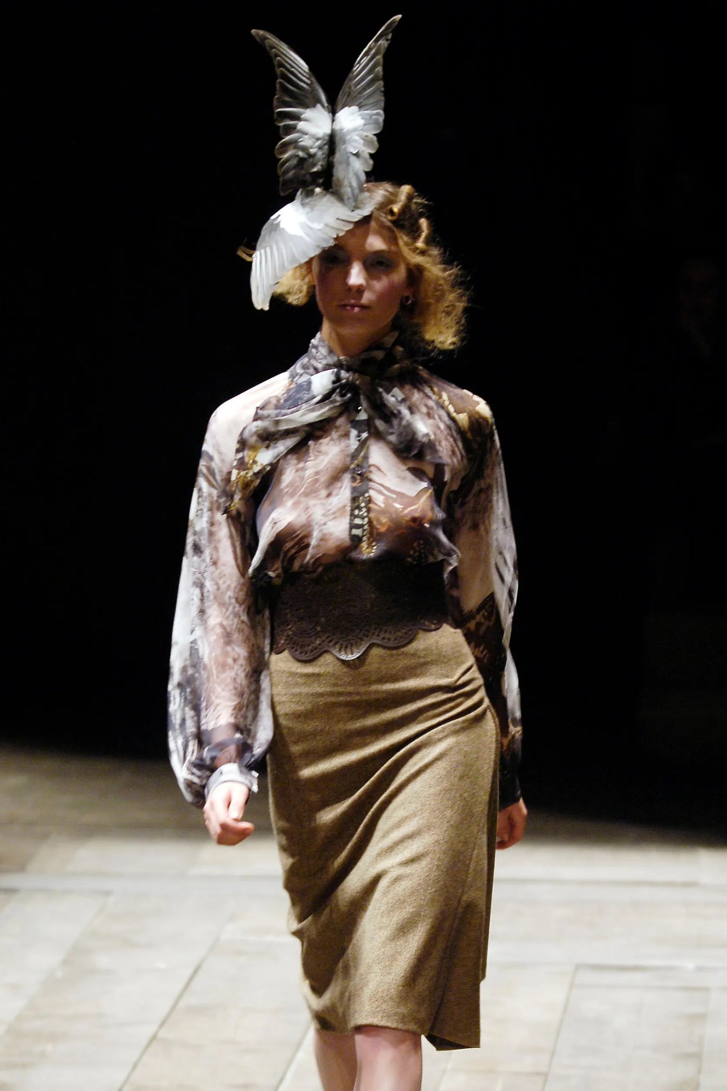 Alexander McQueen Fall 2006 Runway Brown Leather Laser Cut Out Belt