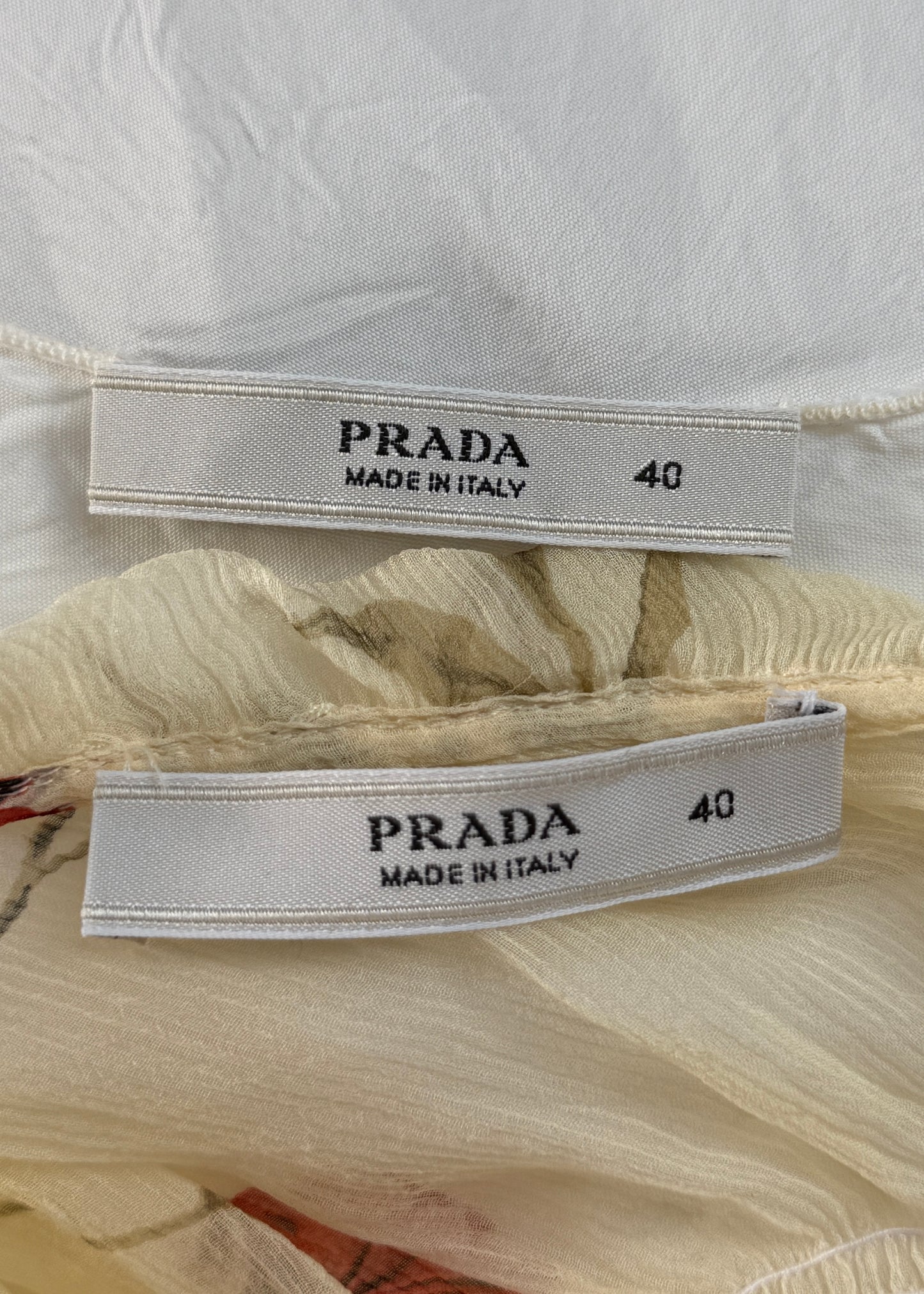 Prada Floral Silk Chiffon Sheer Dress & Slip