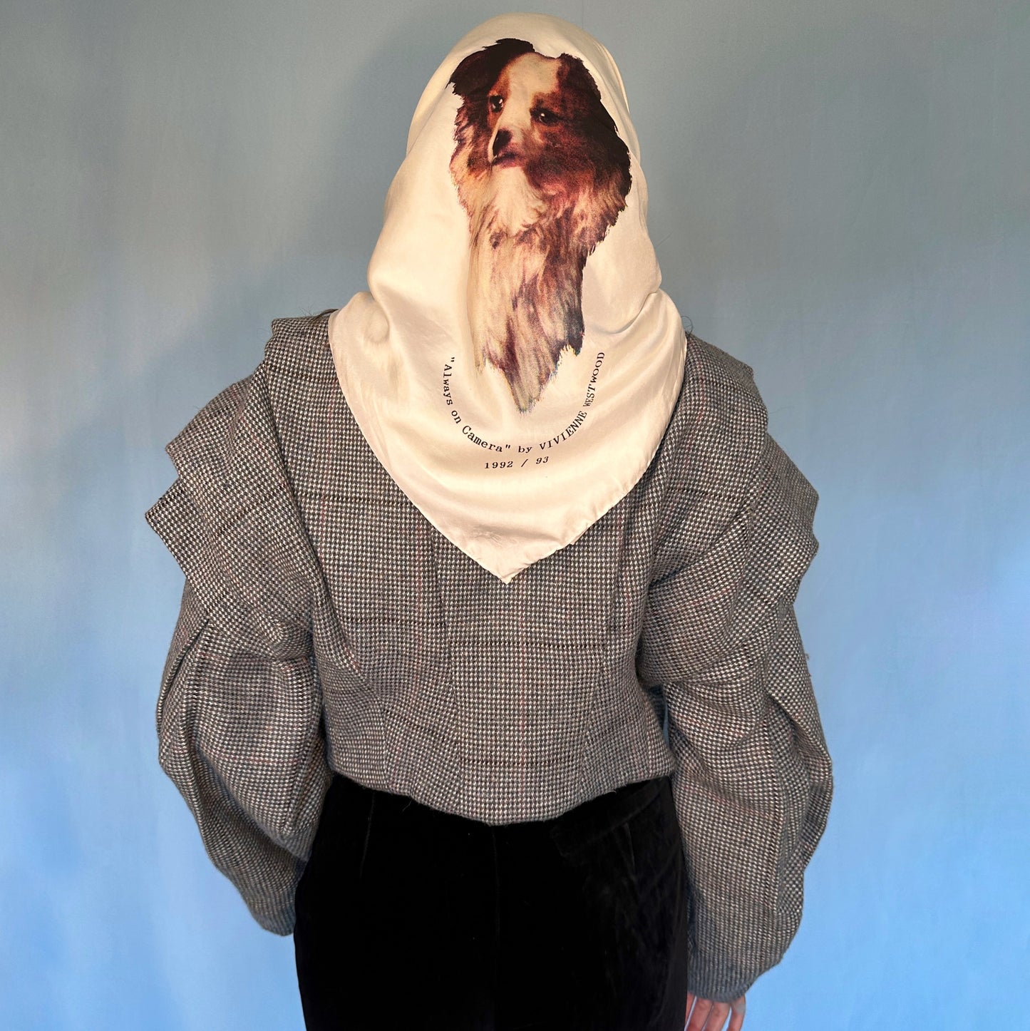 Vivienne Westwood Fall 1992 Runway Armour Jacket & Dog Print Scarf Set