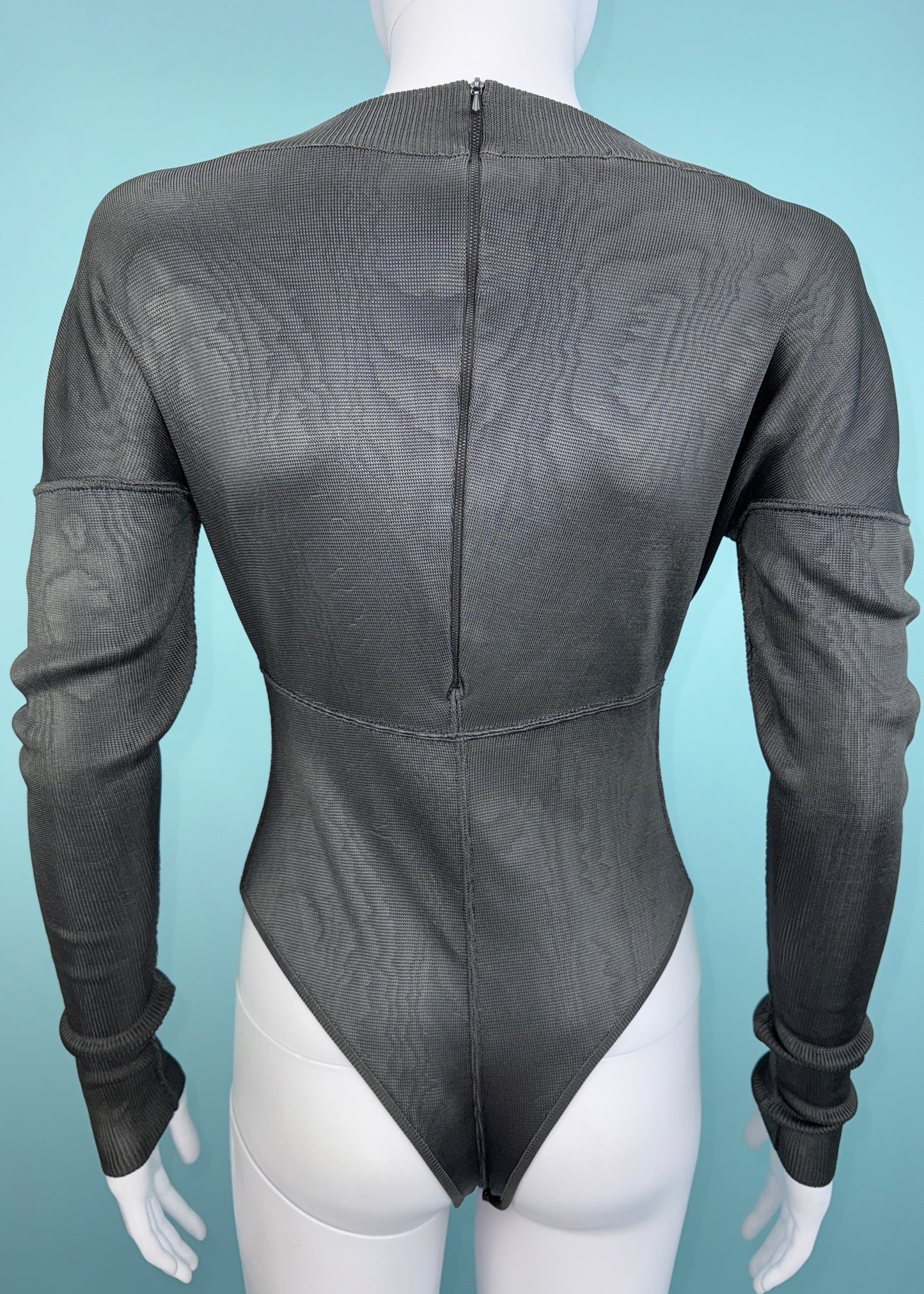Azzedine Alaïa Fall 1986 Grey Long Sleeve Bodysuit