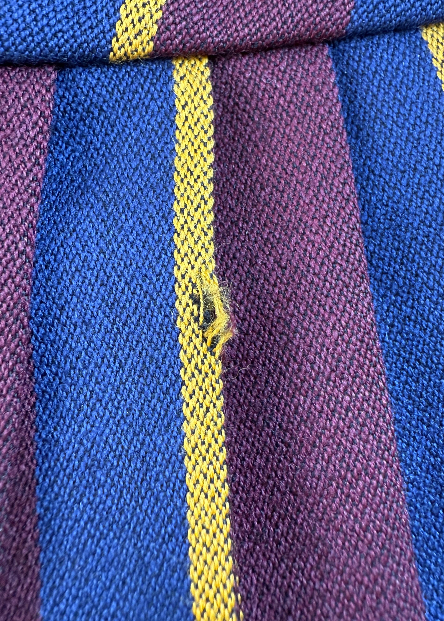 John Galliano Fall 1997 Runway Burgundy & Navy Stripe Pleated Mini Skirt