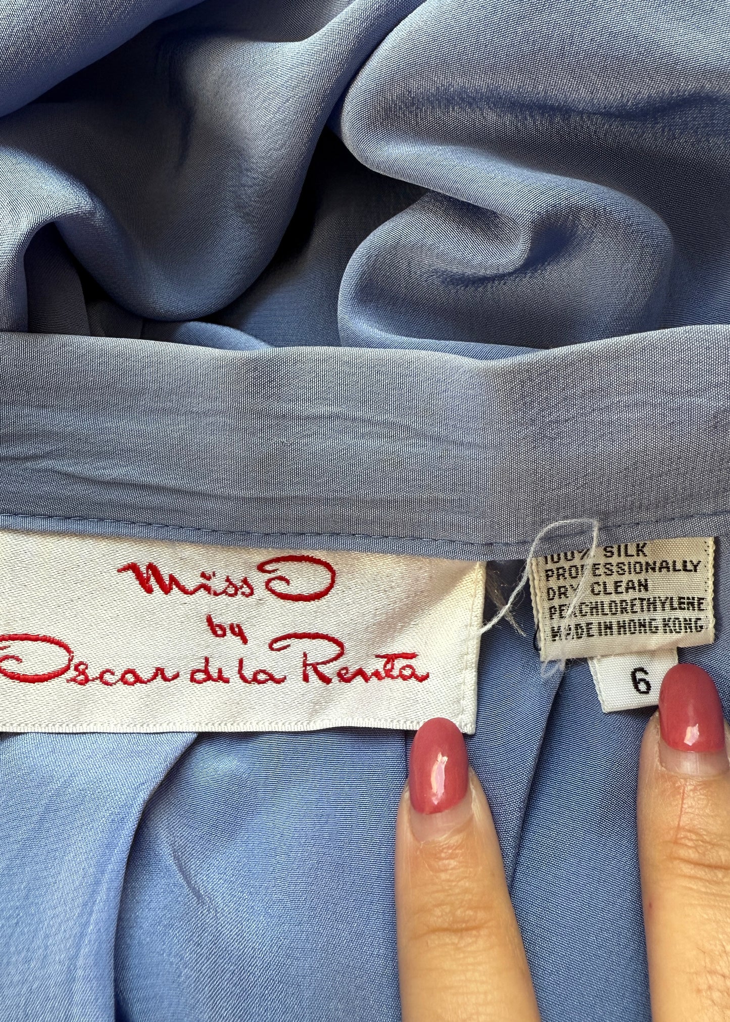 Miss O by Oscar De La Renta Pleated Silk Skirt