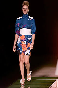 Versace Spring 2001 Runway Blue Splatter Slinky Dress