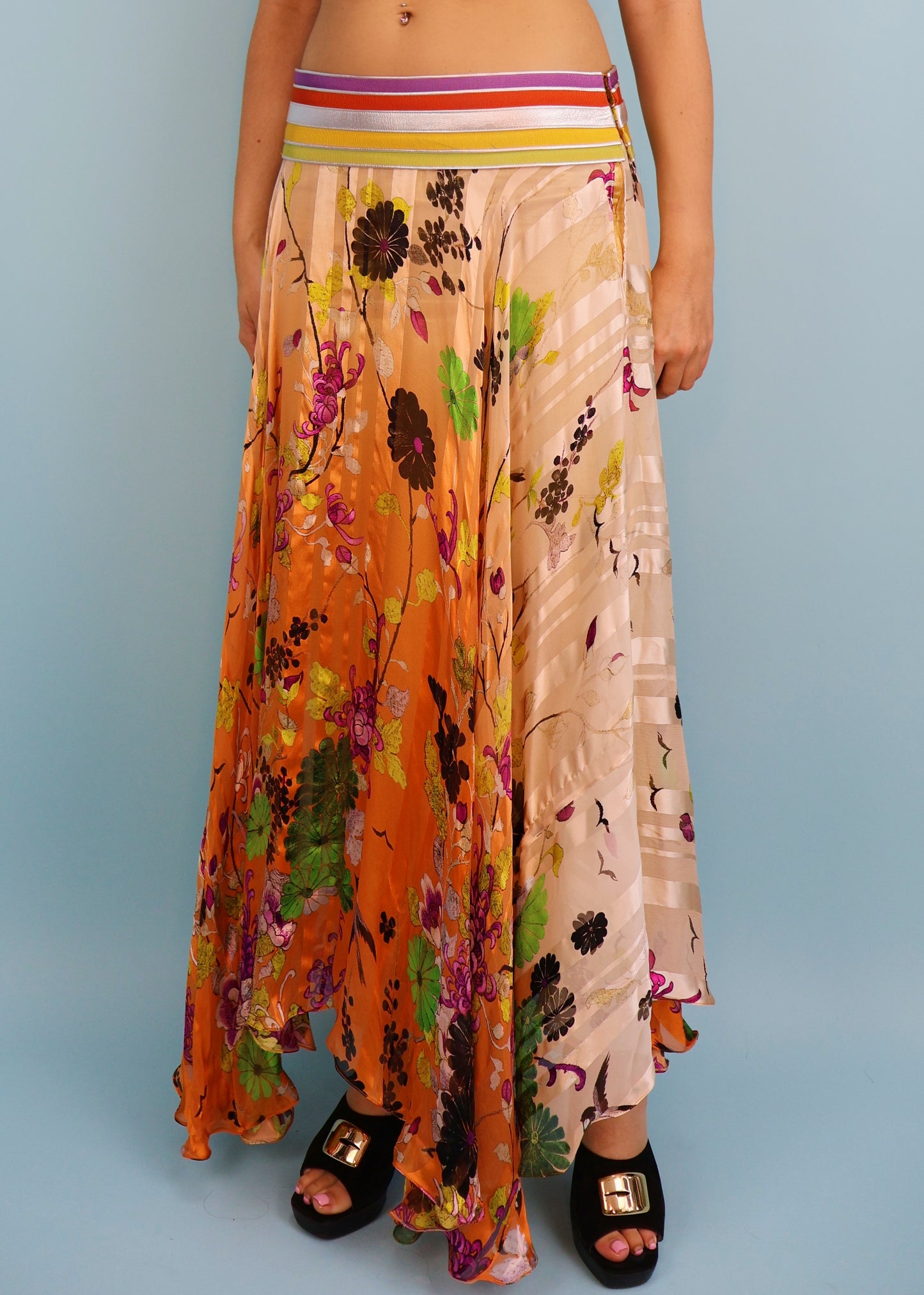 Jean Paul Gaultier Spring 2013 Runway Floral Silk Strapless Dress