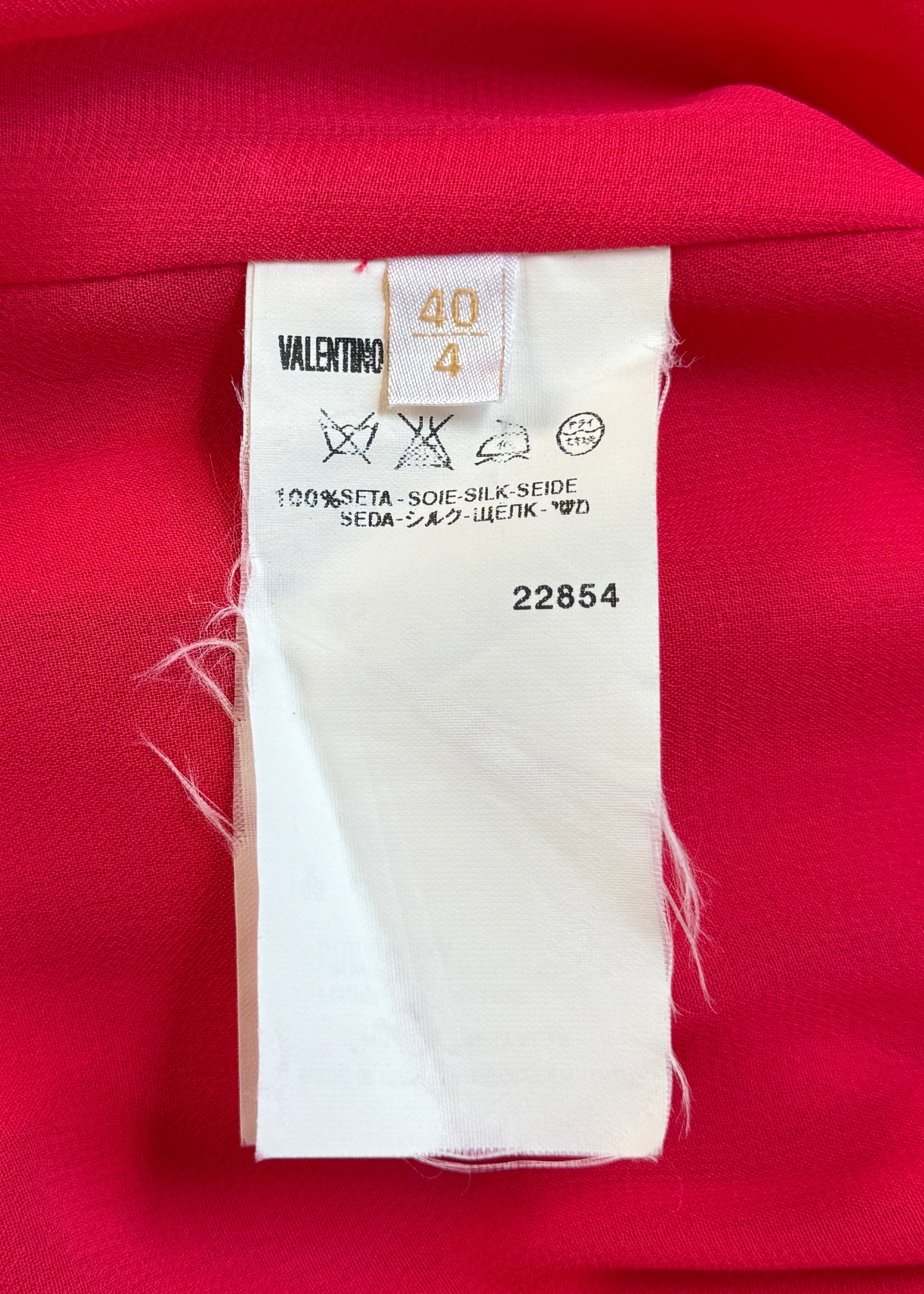 Valentino Coral Lace Sides Silk Chiffon Gown