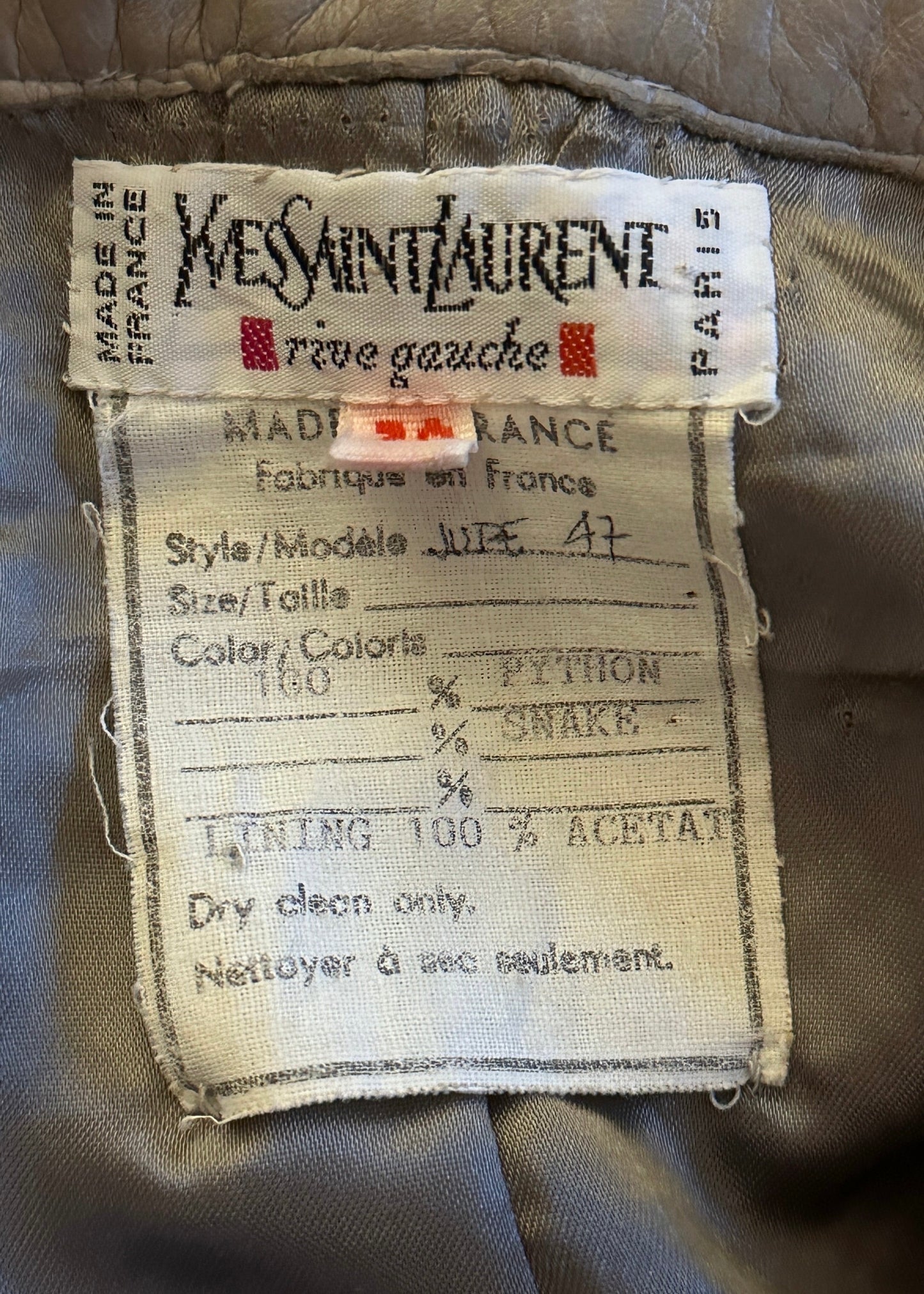 Yves Saint Laurent Python Leather Skirt