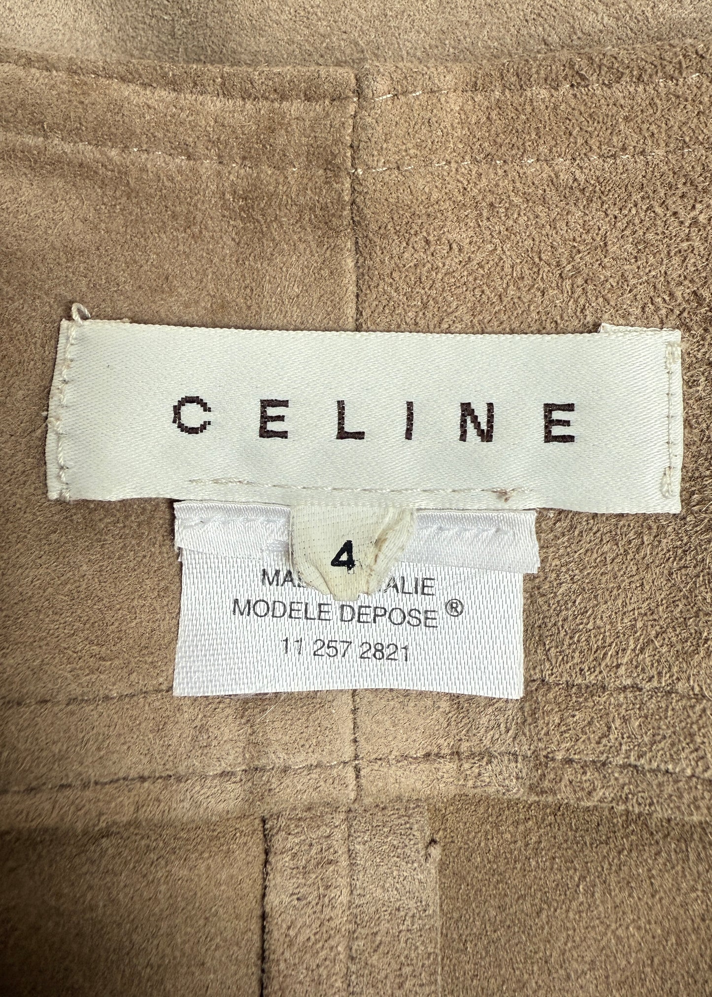 Celine Beige Suede Popper Button Skirt