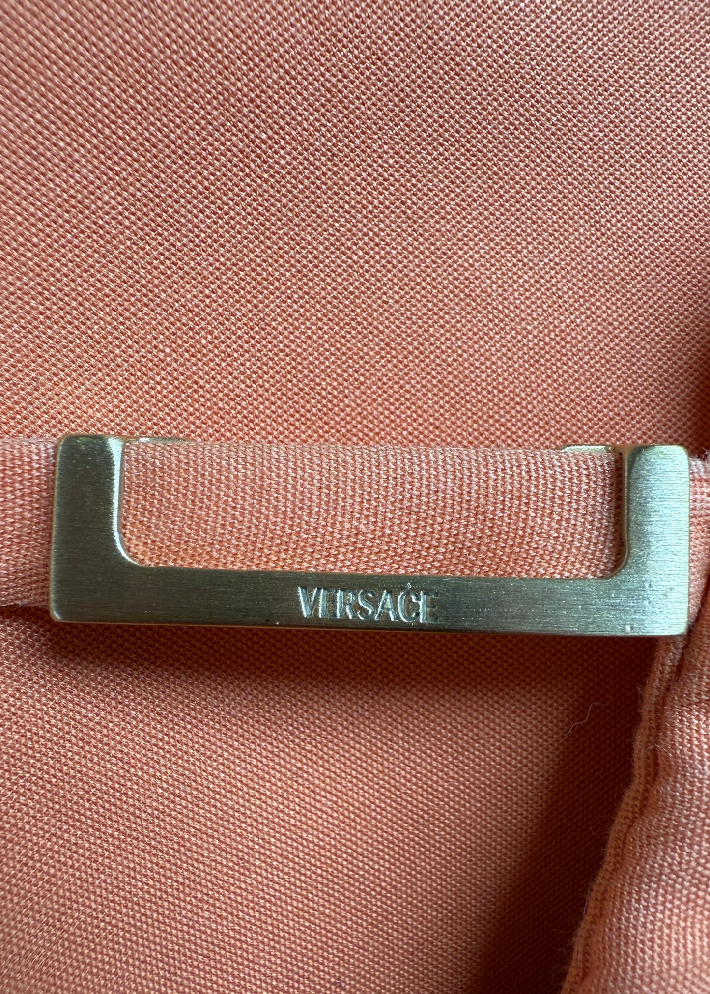 Versace Orange Embroidered Dress