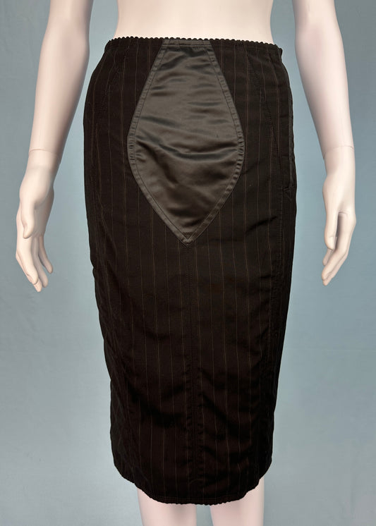 Dolce & Gabbana Pinstripe Lingerie Style Skirt