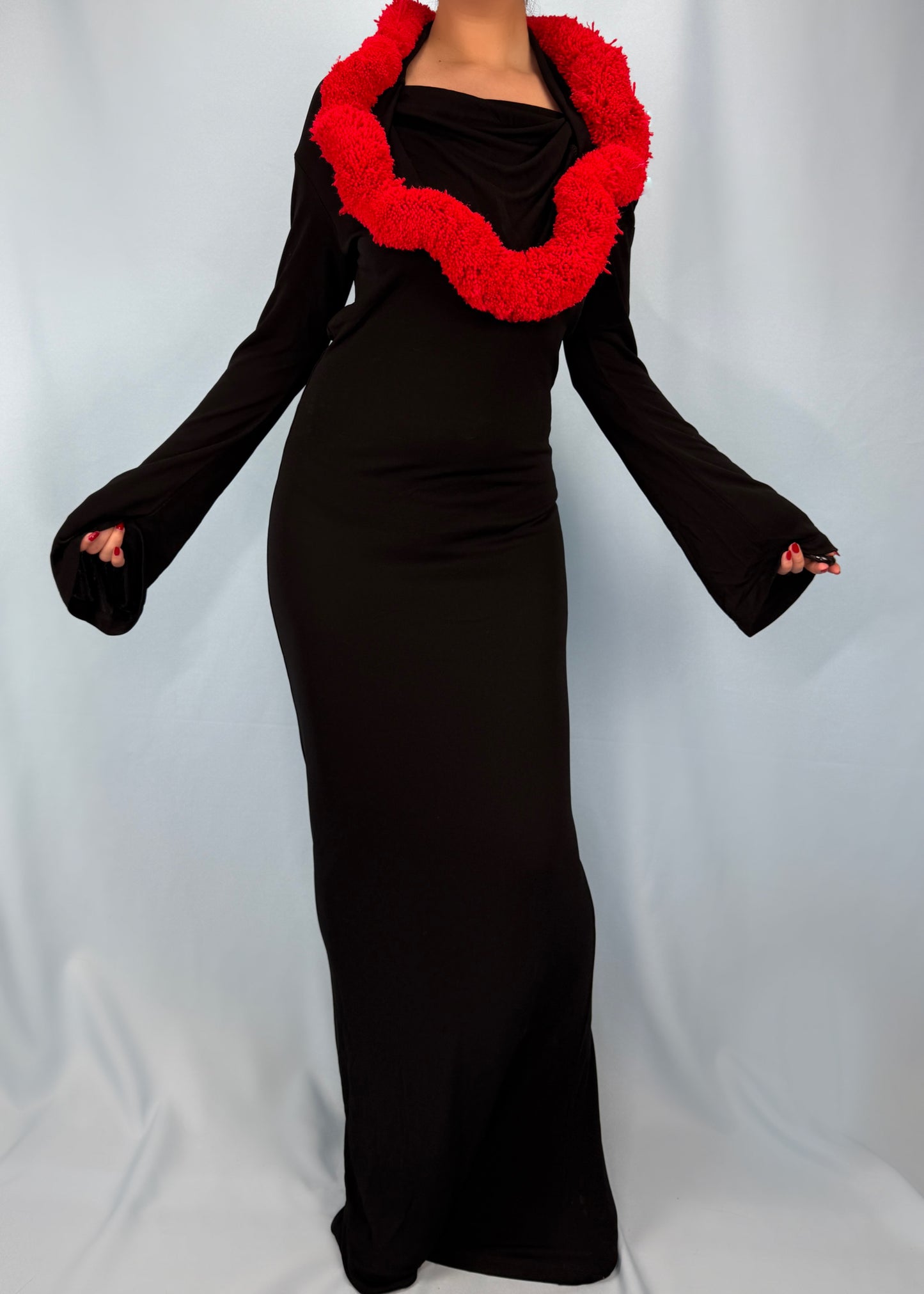 Jean Paul Gaultier Fall 2003 Black & Red Pom Pom Dress