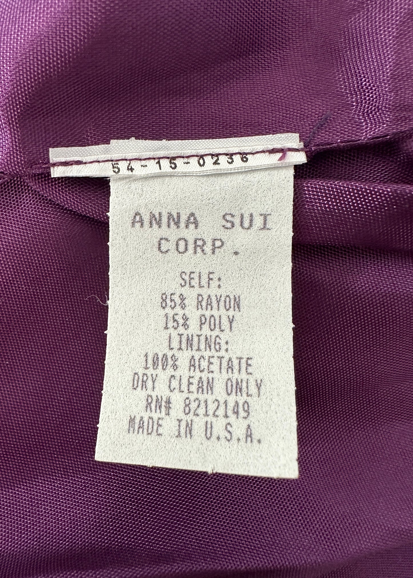 Anna Sui Fall 1998 Purple Chenille Knit Midi Skirt