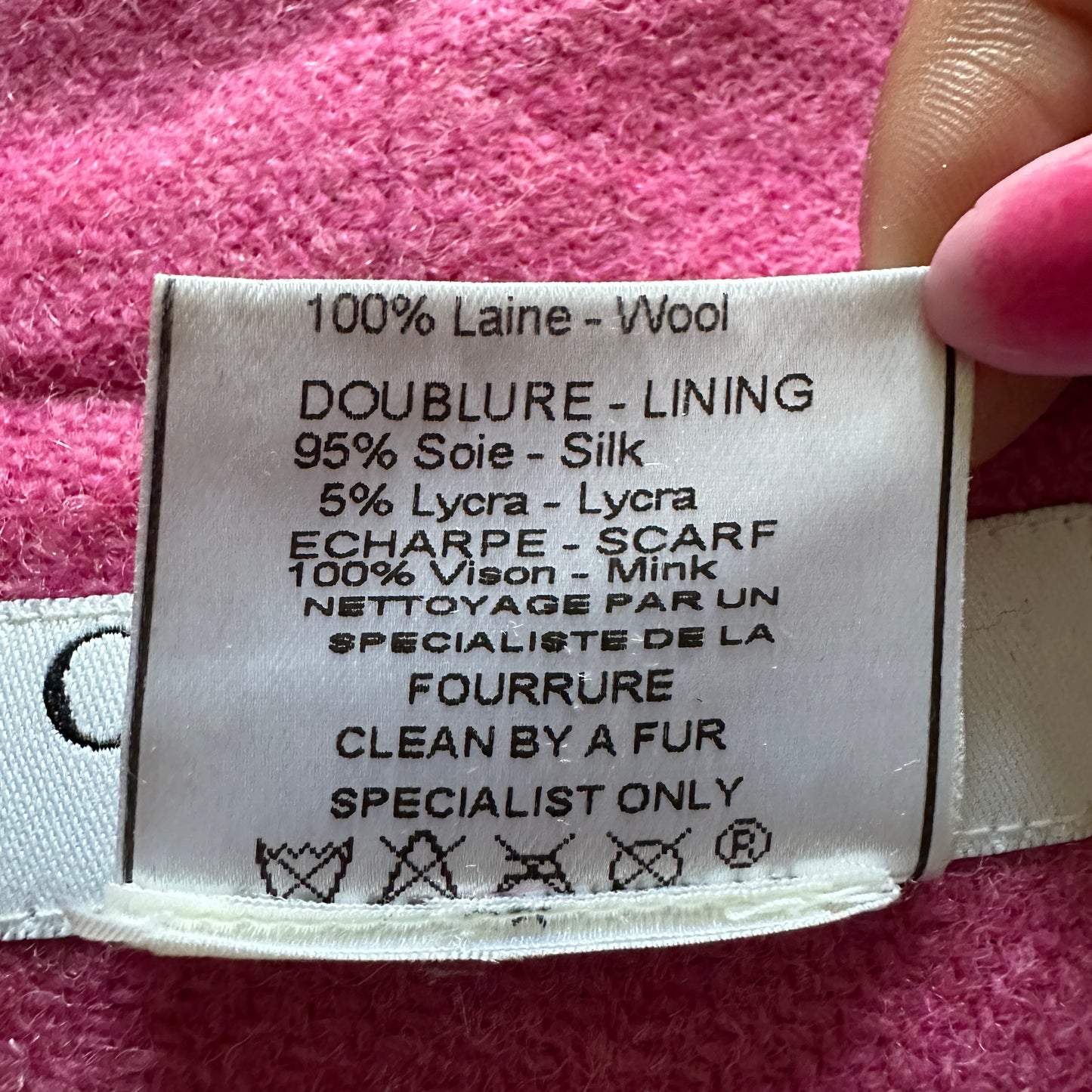 Dior Fall 1998 Runway Pink Fur Trim Jacket