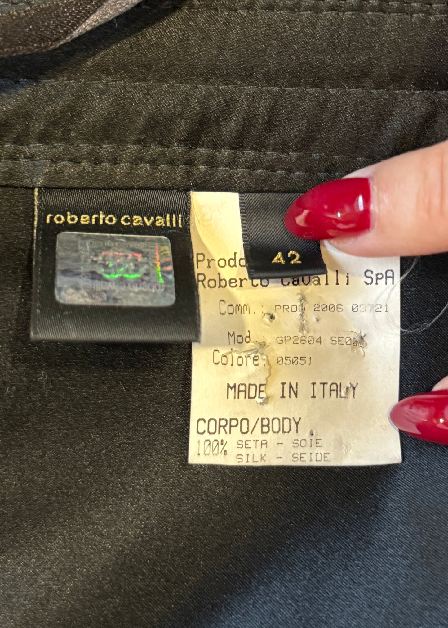 Roberto Cavalli Fall 2006 Black Silk Ruched Corset Top