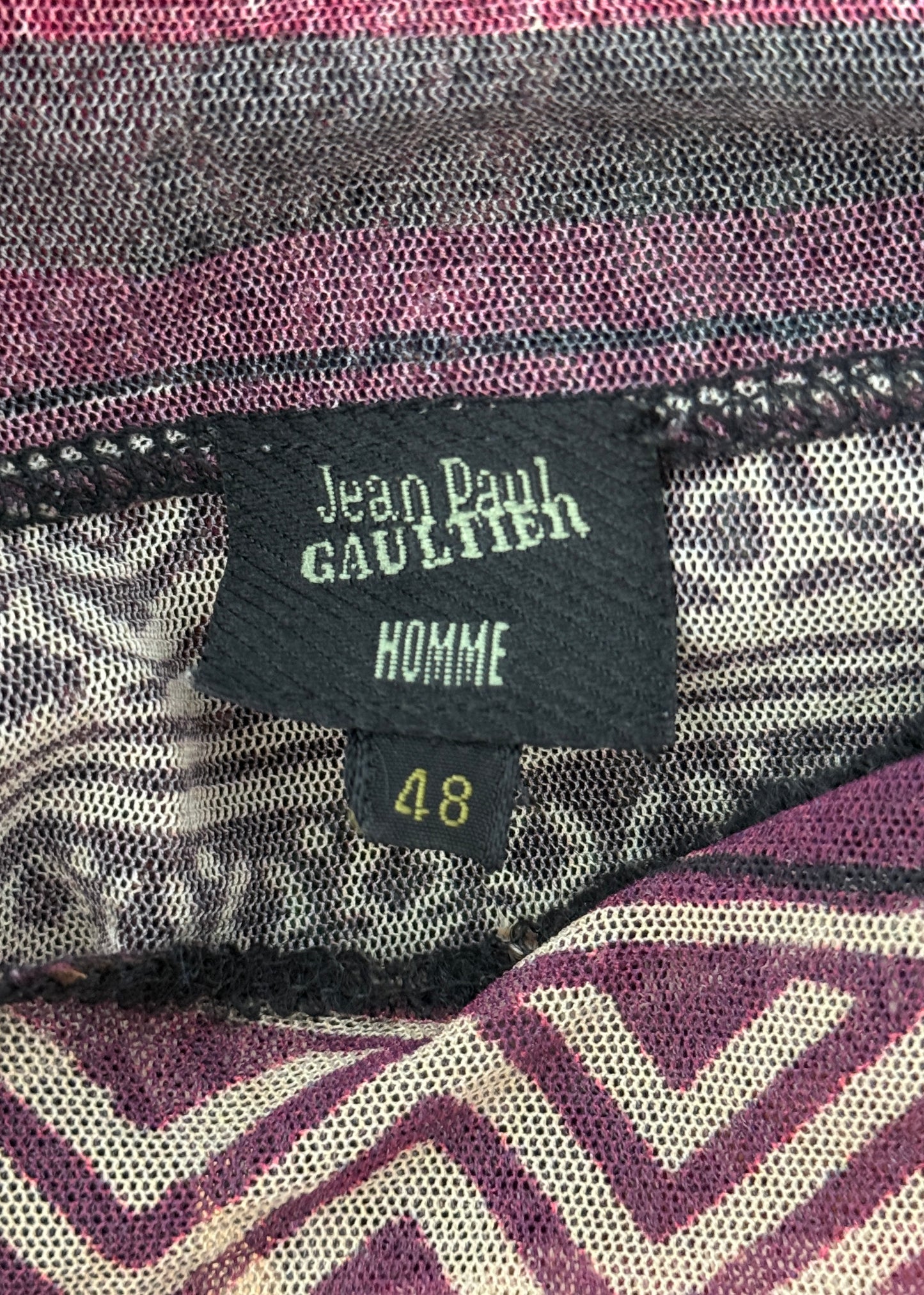 *Menswear* Jean Paul Gaultier Tribal Mesh Hooded Top