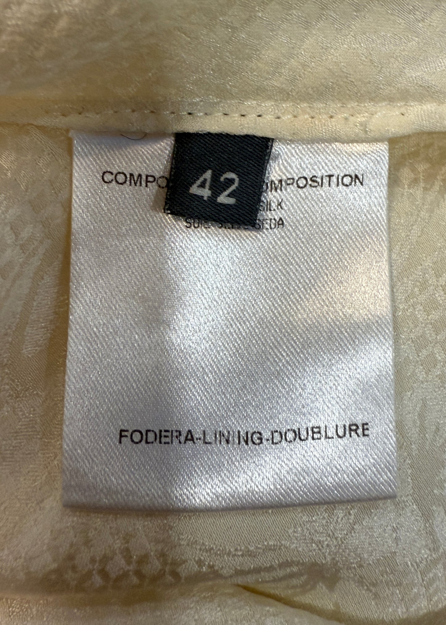 Alexander McQueen Spring 2006 Ivory Floral Silk Cowl Top