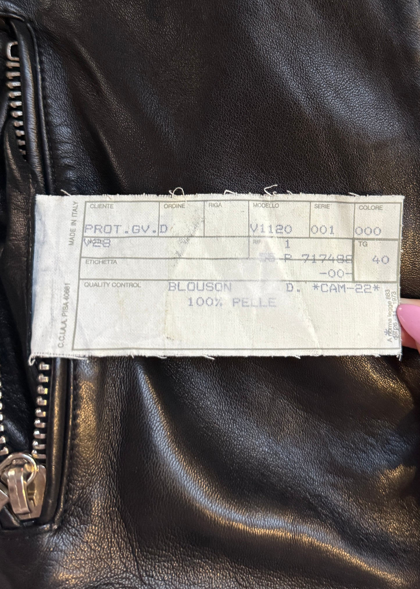 Versace Fall 2002 Gothic Spellout Arms Black Leather Jacket