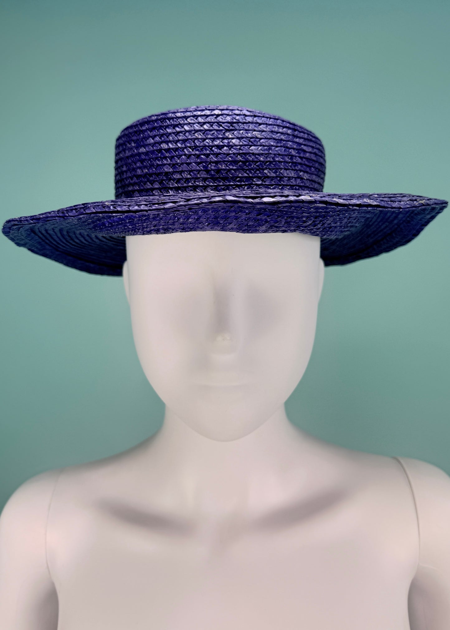 Givenchy Spring 1993 Amethyst Purple Straw Hat & Pin