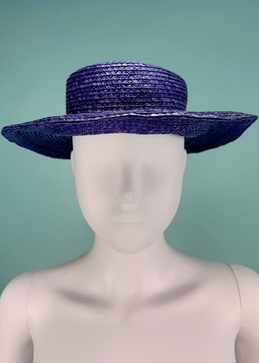 Givenchy Spring 1993 Amethyst Purple Straw Hat & Pin