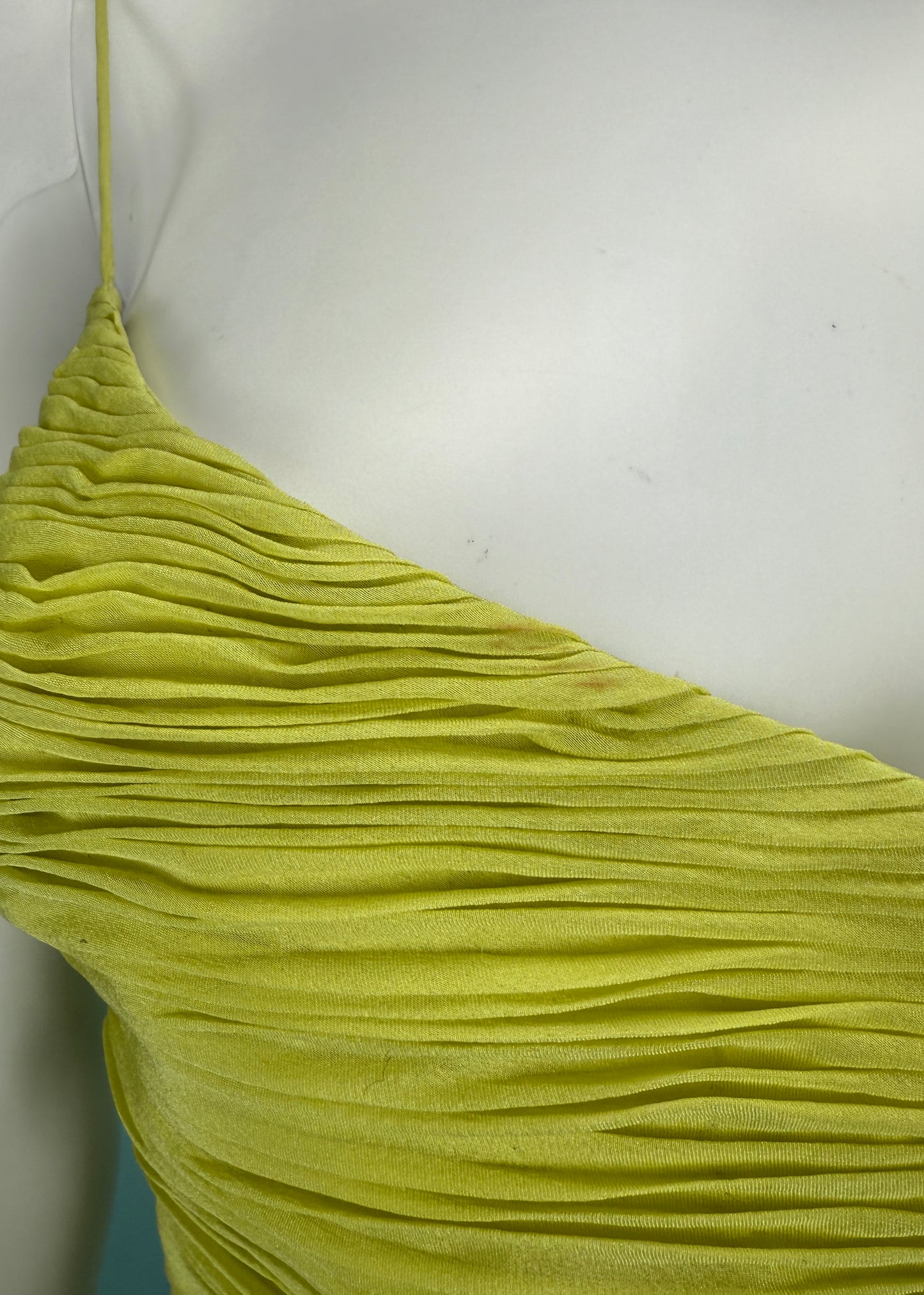Valentino Spring 2004 Lime Green Silk Plisse Top