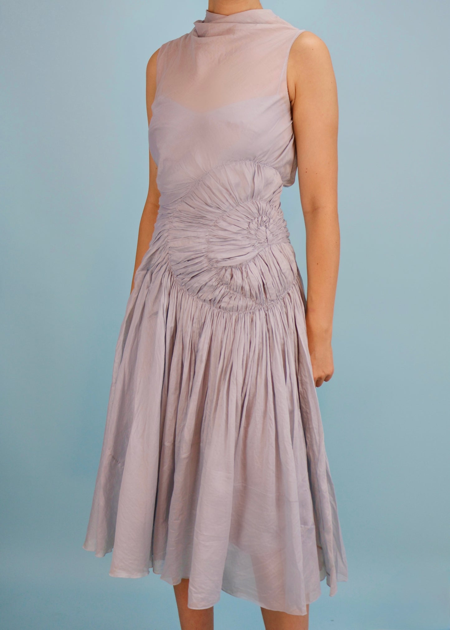 Prada Spring 2007 Baby Blue Ruched Dress
