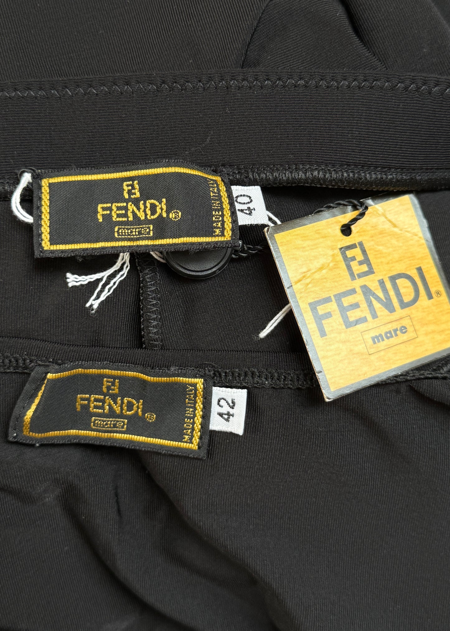 Fendi Black Zucca Monogram Emblem Tank Top and Pants Set