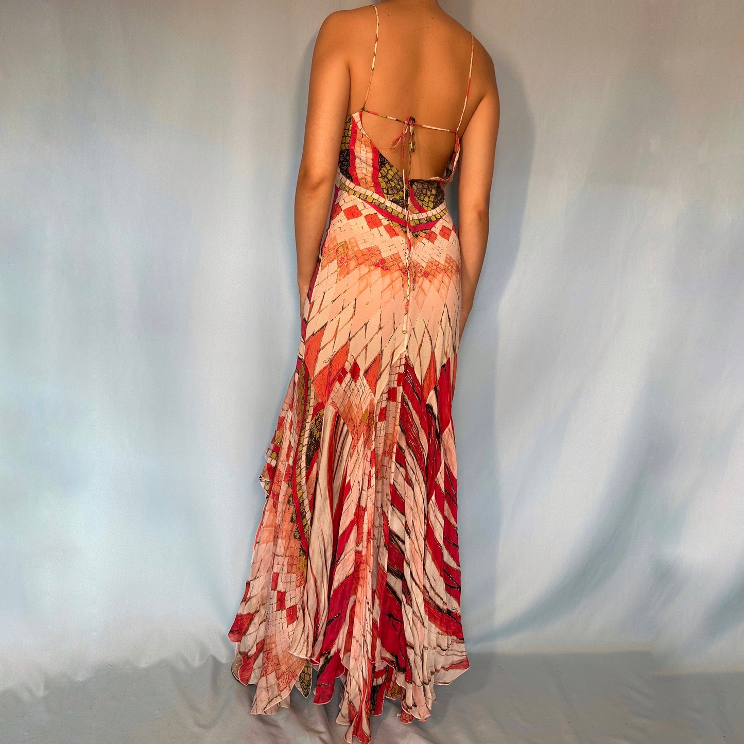 Roberto Cavalli Spring 2004 Silk Ruffle Dress