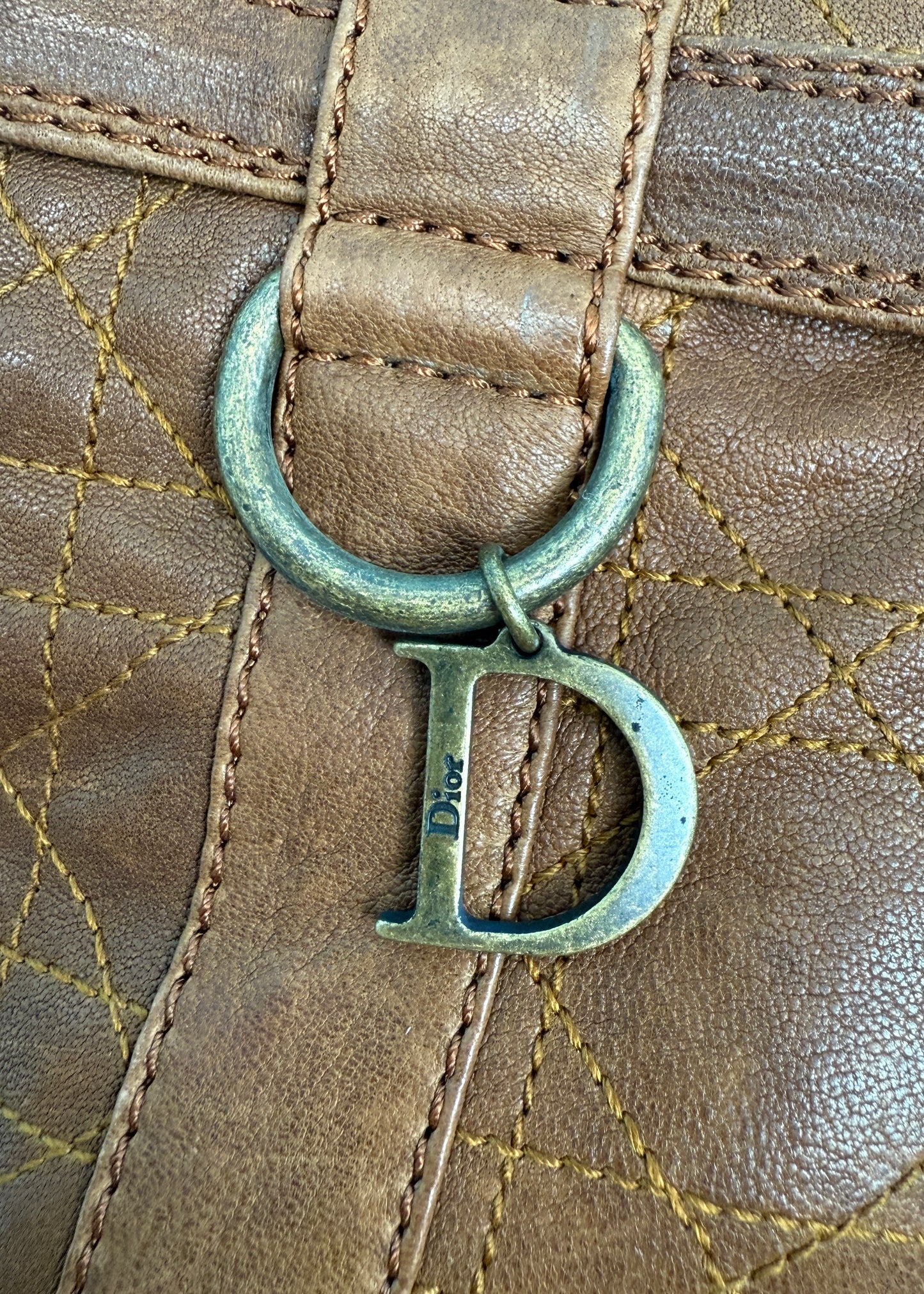 Dior Brown Leather Stitched Dior Charm Heeled Boots