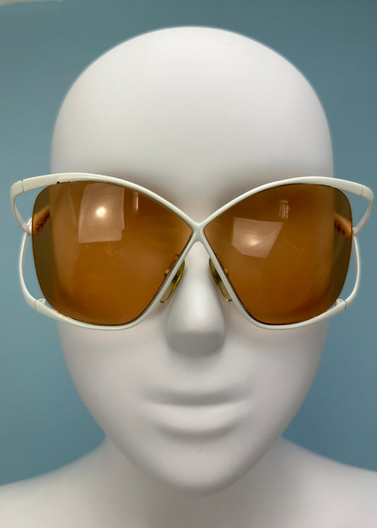 Dior 1980’s White Frame Butterfly Sunglasses