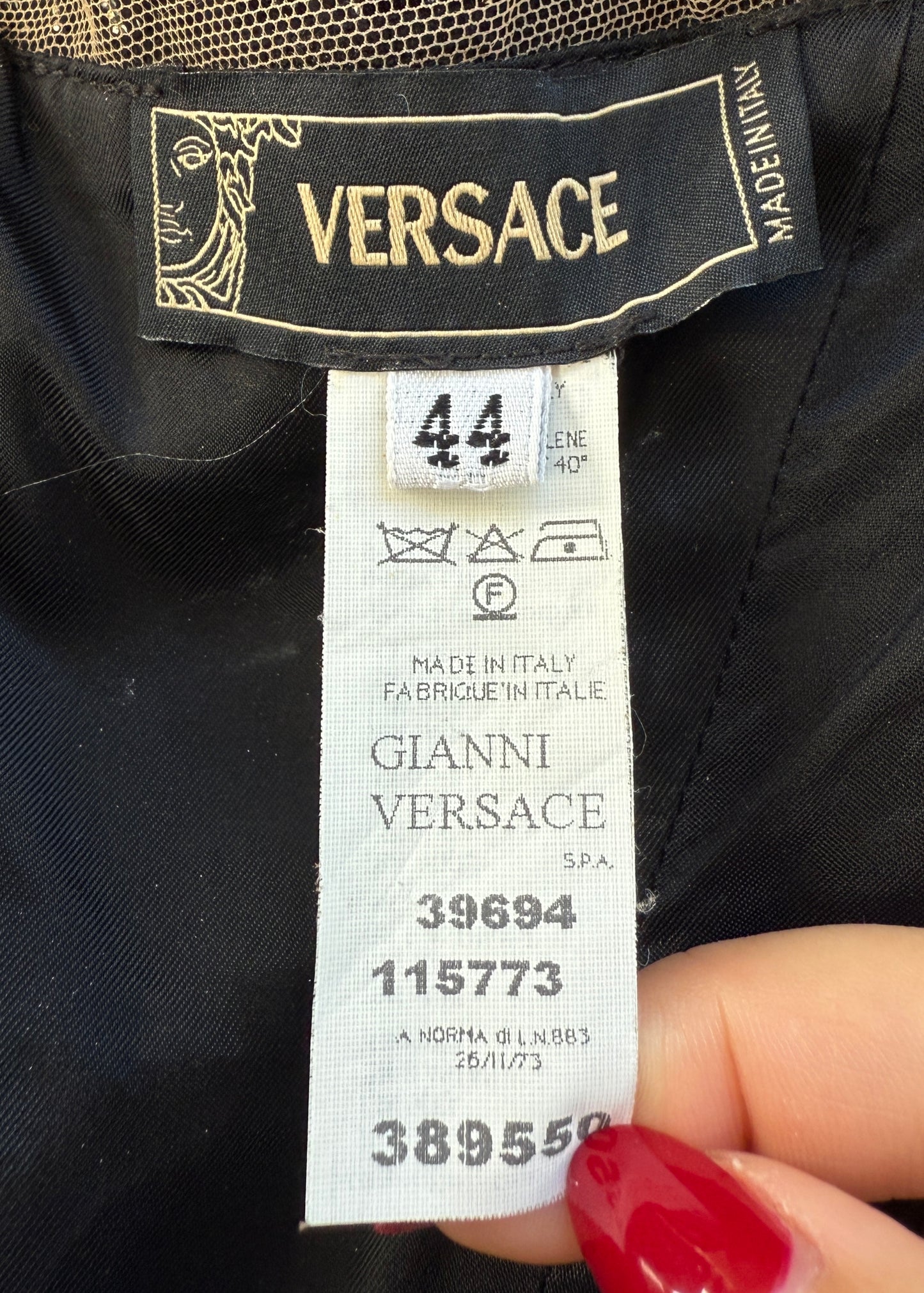 Versace Black Fur Trim Strapless Dress