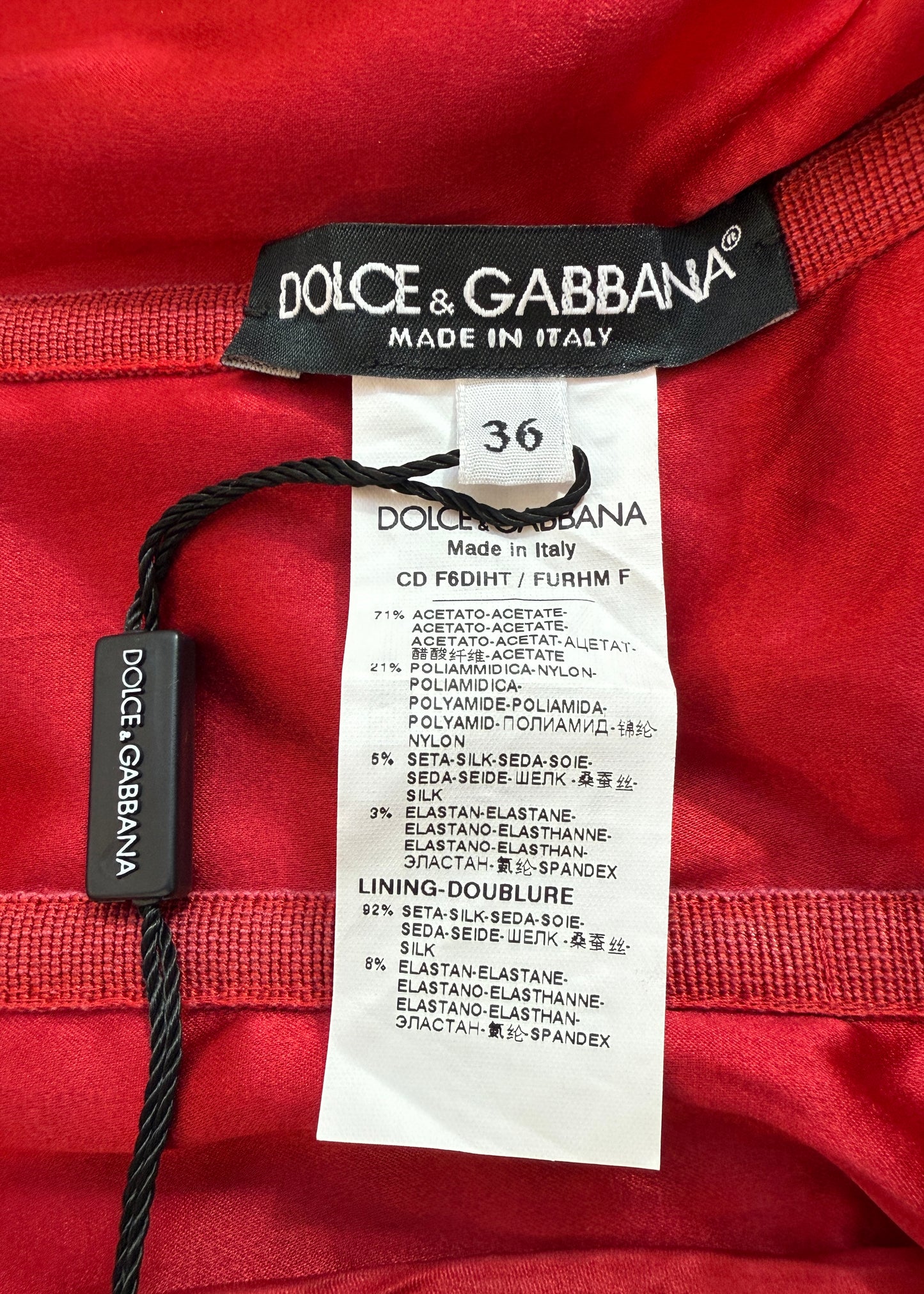 Dolce & Gabbana Fall 2023 Runway Red Satin Corseted Dress