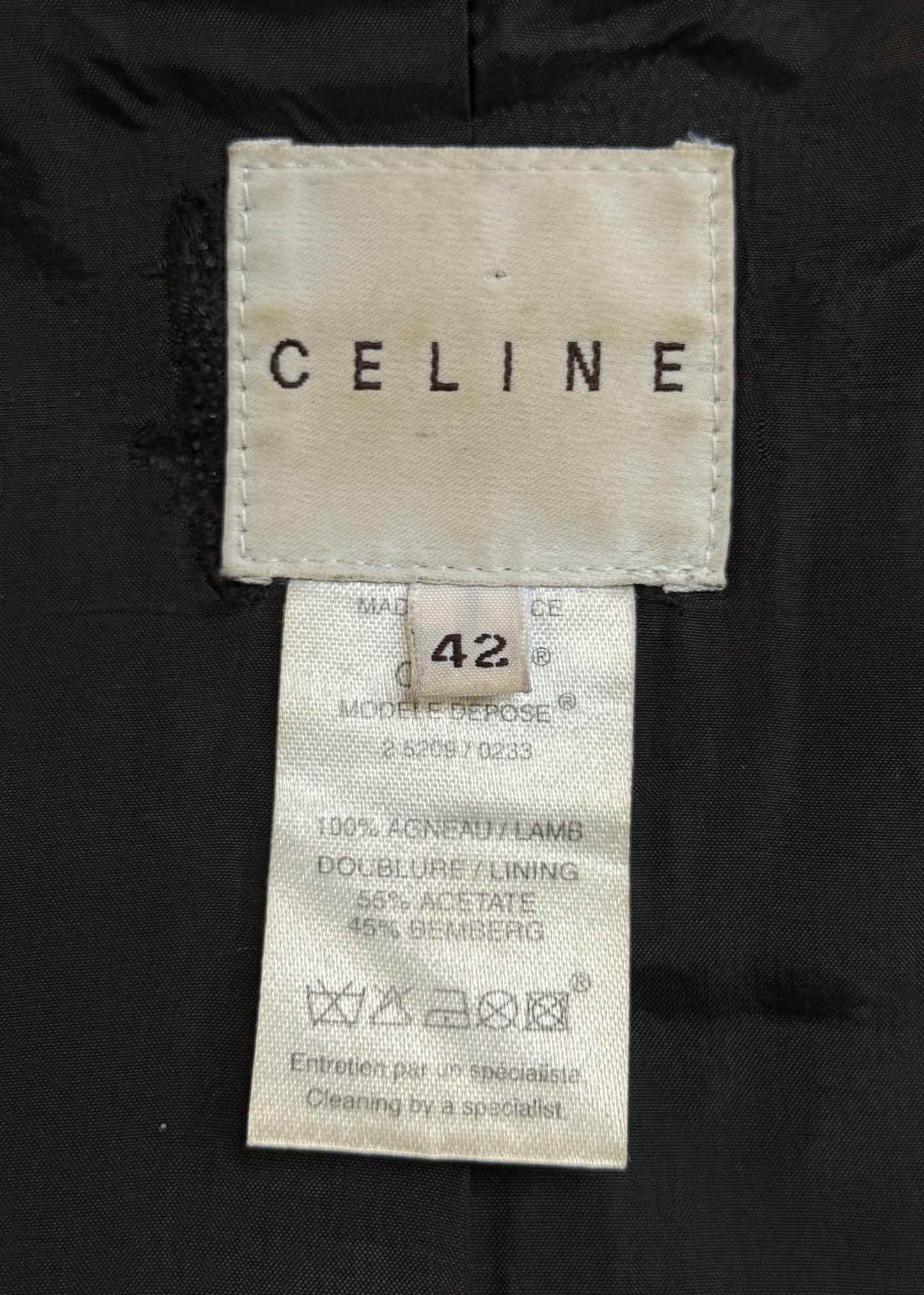 Celine Fall 2003 Runway Black Leather Buckle Detail Jacket