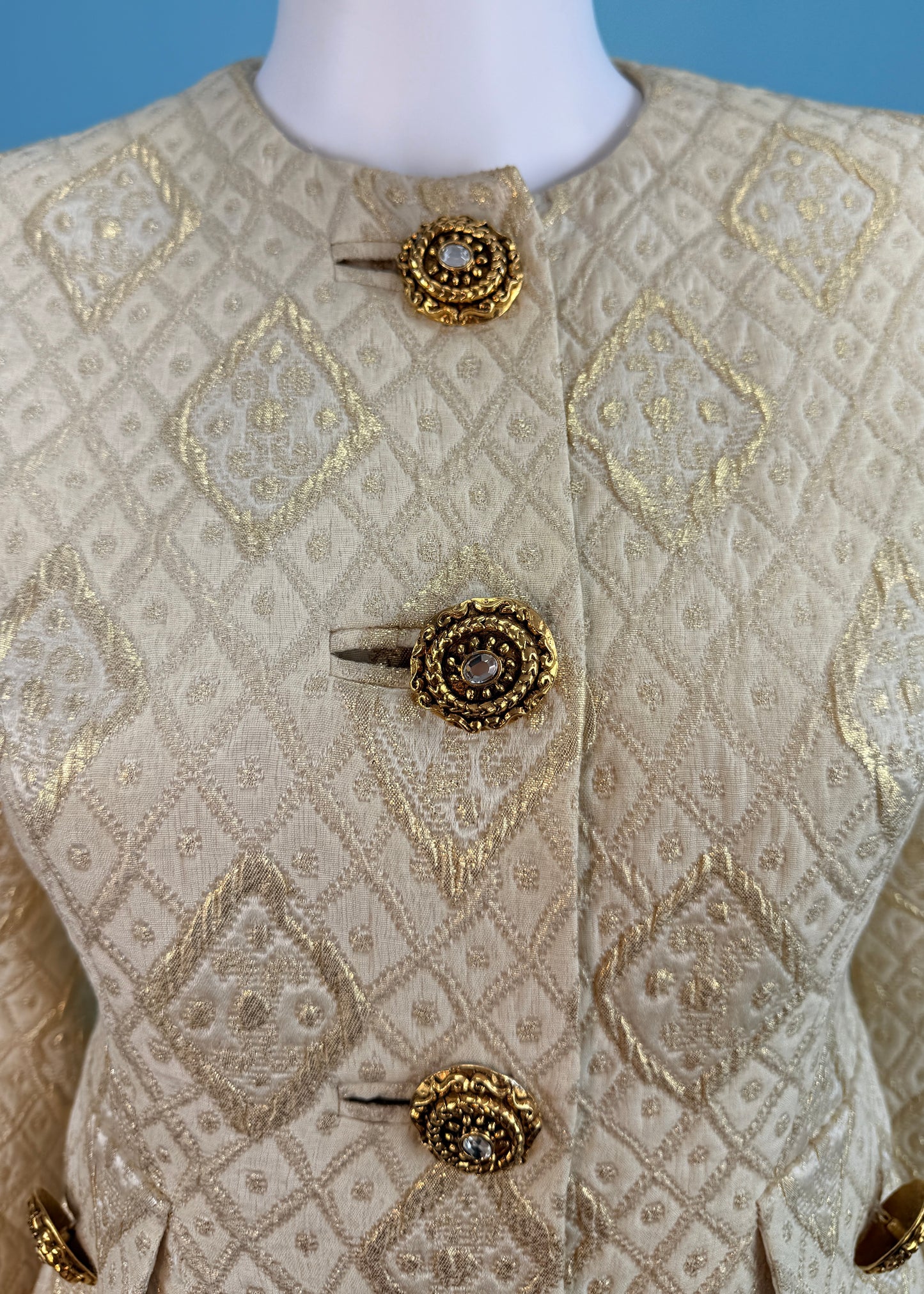 Christian Lacroix Fall 1992 Metallic Brocade Jacket & Skirt Suit Set