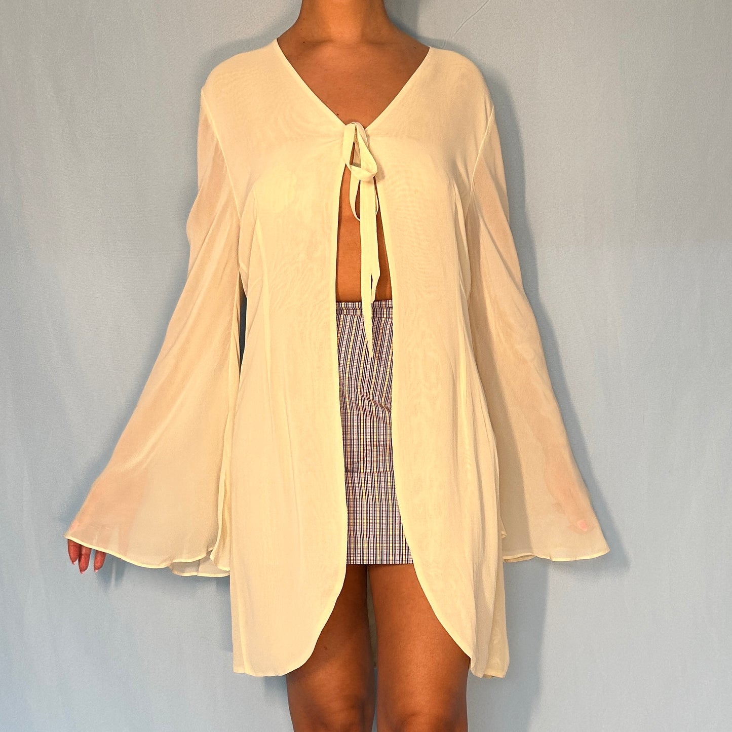 Dolce & Gabbana Fall 1995 Chiffon Tie Up Dress Jacket