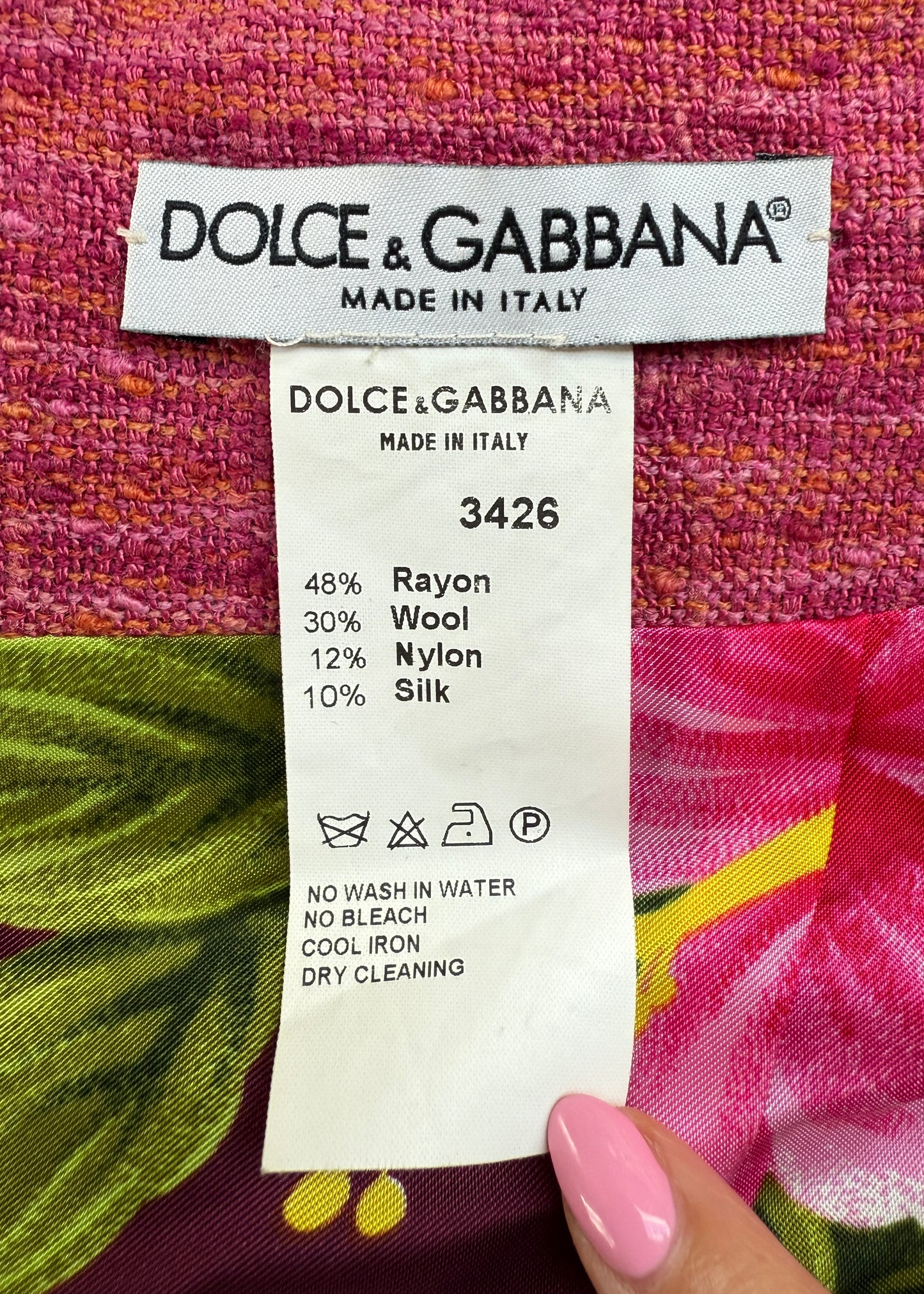 Dolce & Gabbana Pink Tweed Built in Bra Midi Dress