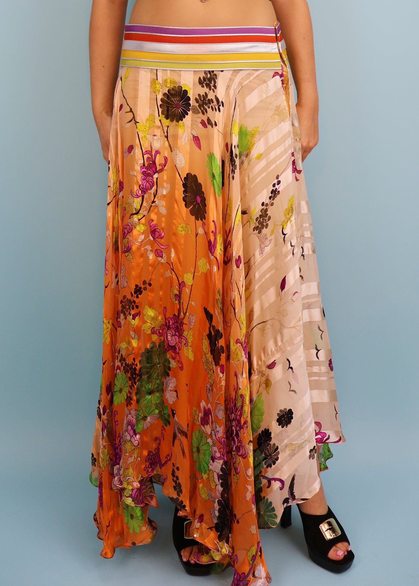 Jean Paul Gaultier Spring 2013 Runway Floral Silk Strapless Dress