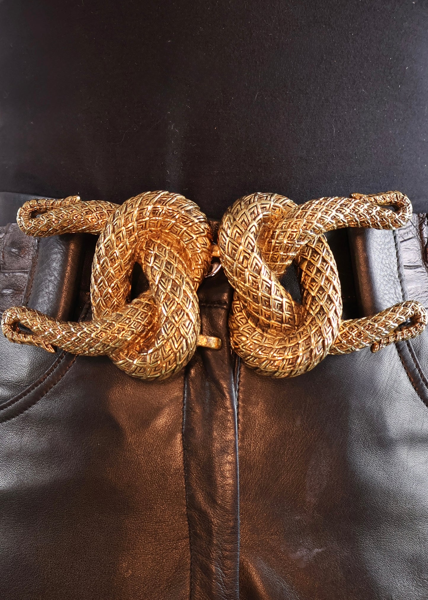 Roberto Cavalli Spring 2005 Snake Buckle Alligator Leather Belt