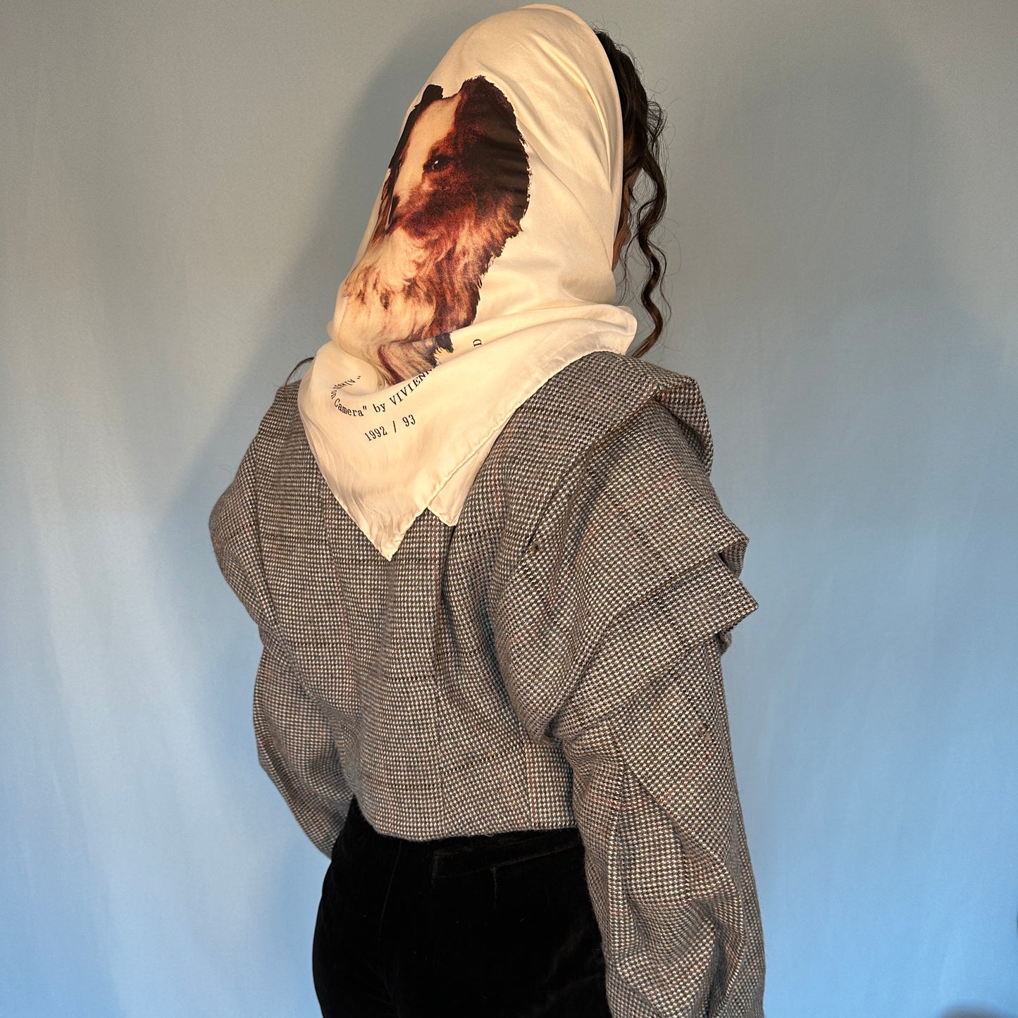 Vivienne Westwood Fall 1992 Runway Armour Jacket & Dog Print Scarf Set