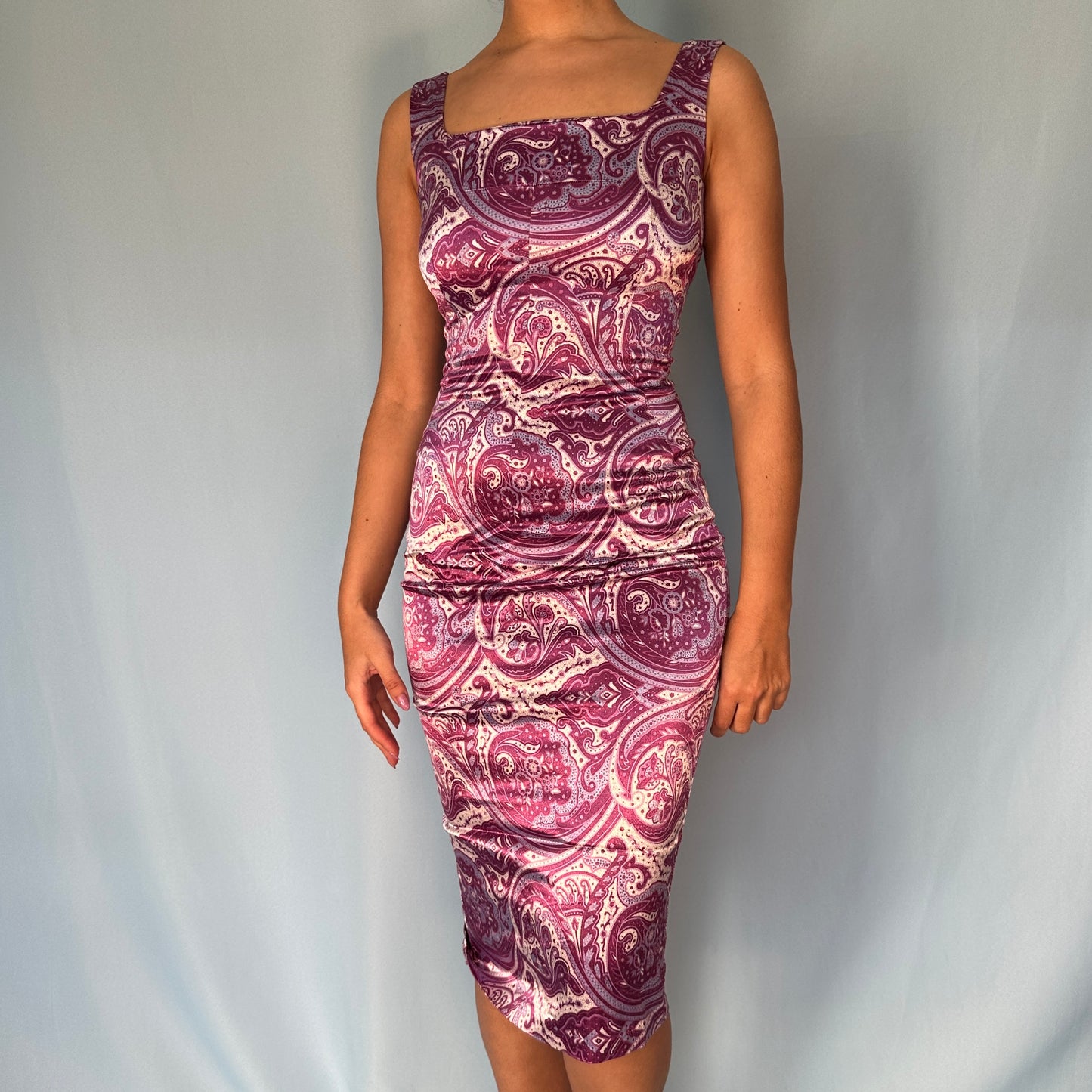 Dolce & Gabbana D&G Purple Paisley Dress