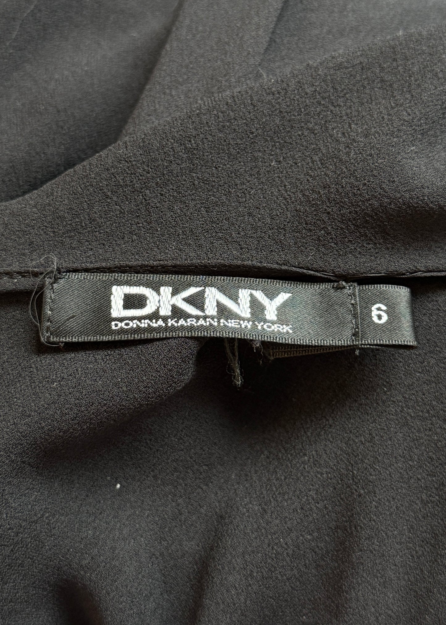 DKNY Black Silk Ruffle Dress