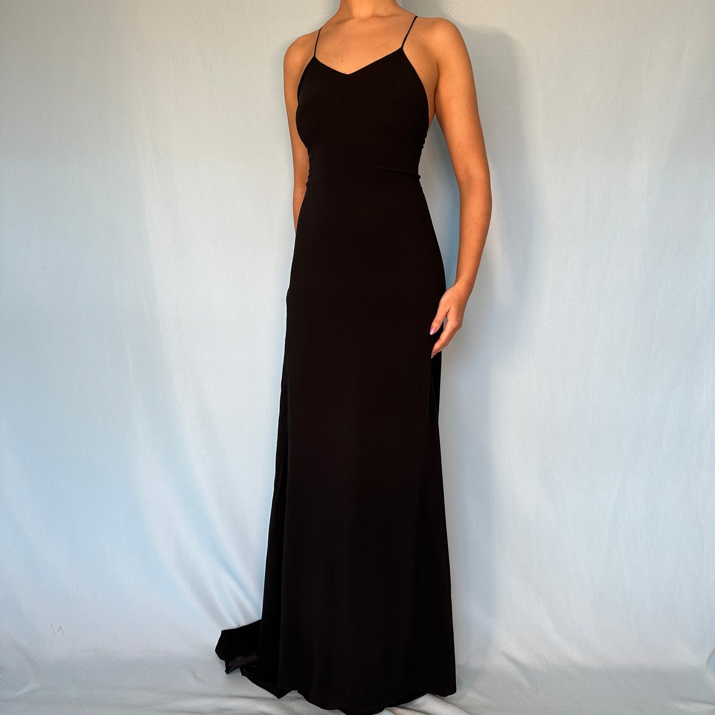 Dries Van Noten Spring 1999 Runway Black Silk Bustle Dress