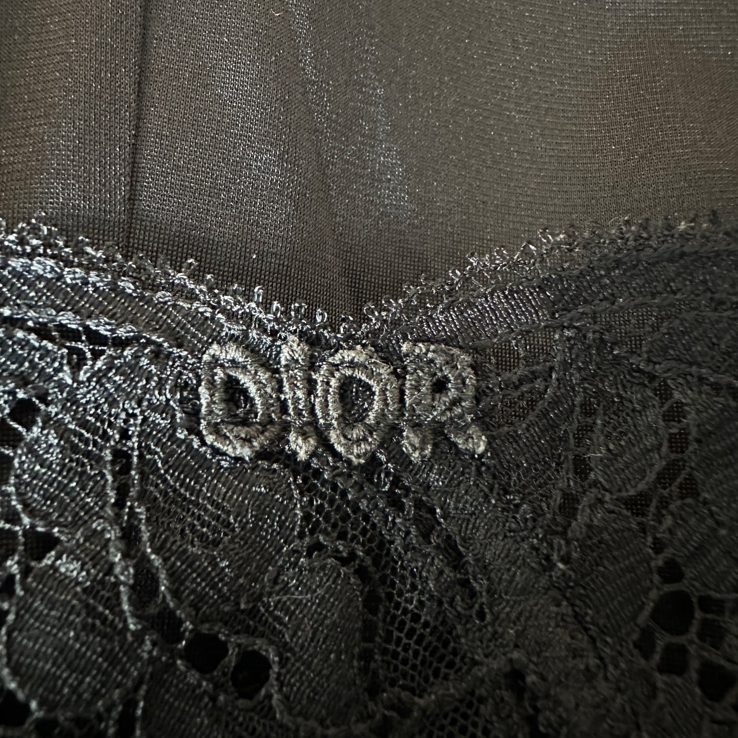 Dior Black Lace Trim Slip Dress