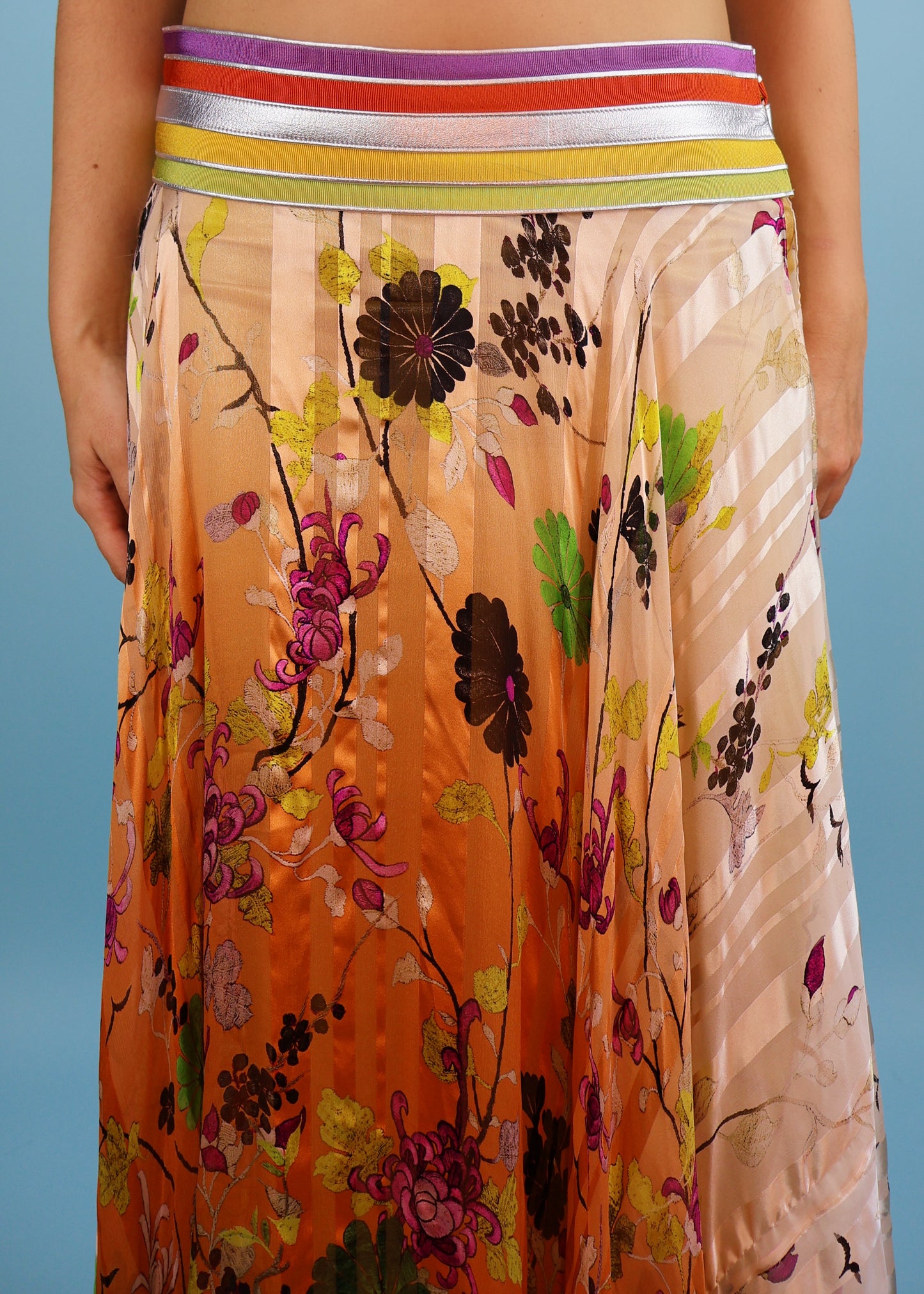 Jean Paul Gaultier Spring 2013 Runway Floral Silk Strapless Dress