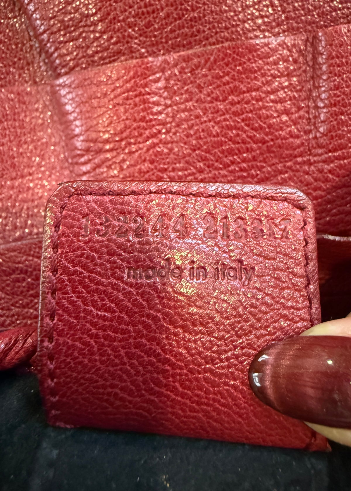 Yves Saint Laurent Fall 2004 Burgundy Ruffle Leather St Tropez Mombasa Bag