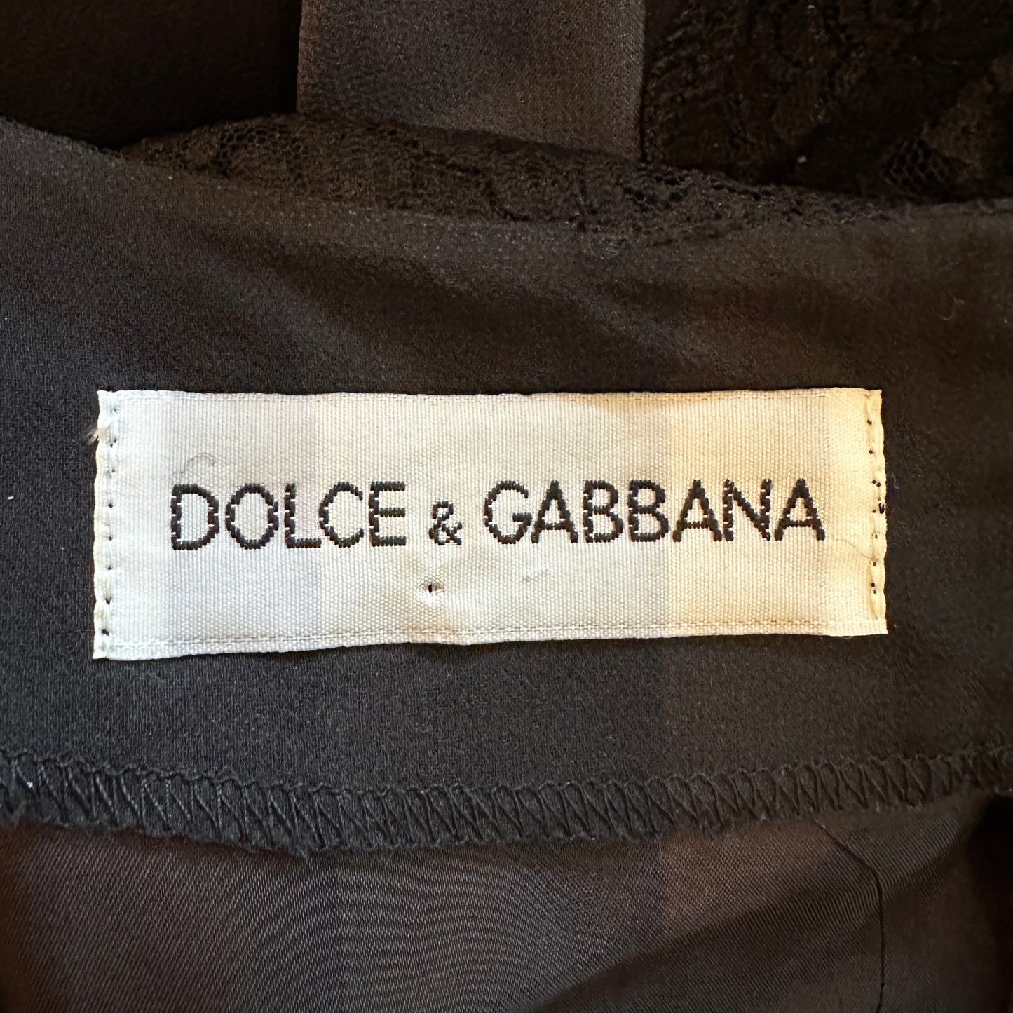 Dolce & Gabbana Chiffon Lace Flare Sleeve Dress