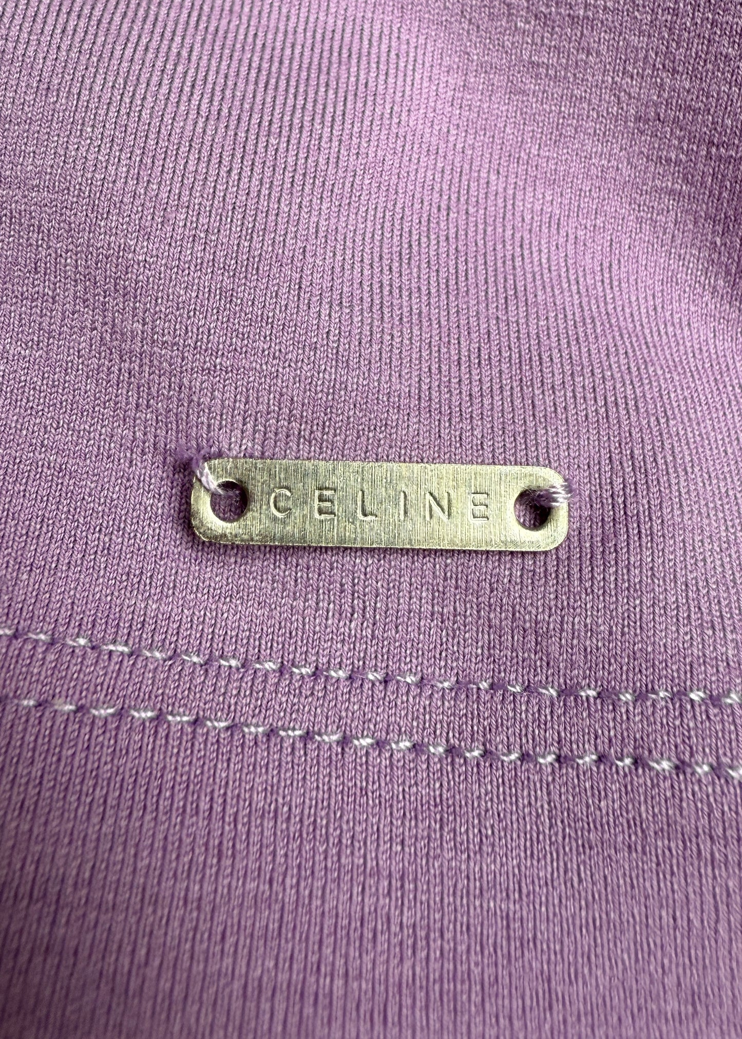 Celine Lilac Metal Plaque T Shirt