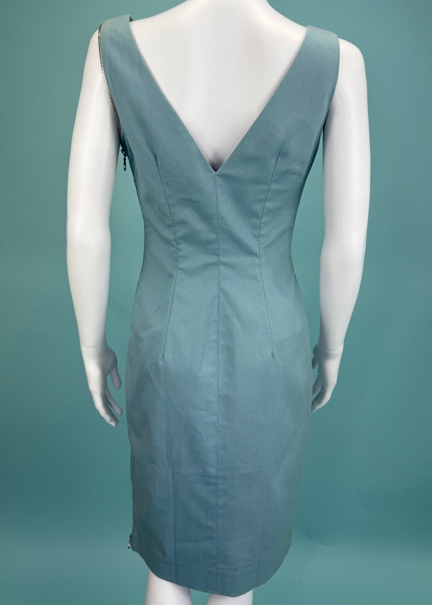 Dior Spring 2001 D Zipper Blue Dress