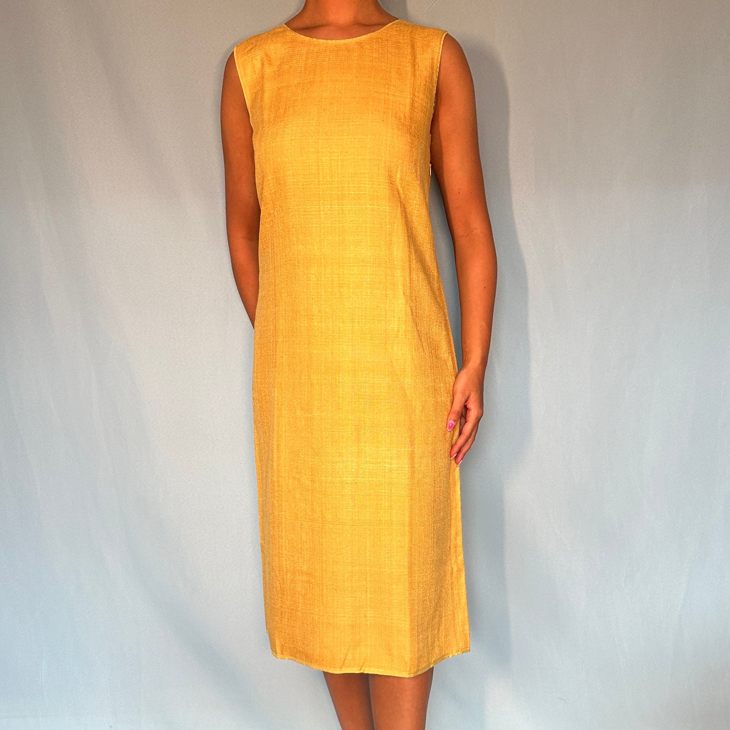 Prada Yellow Silk Tweed Dress