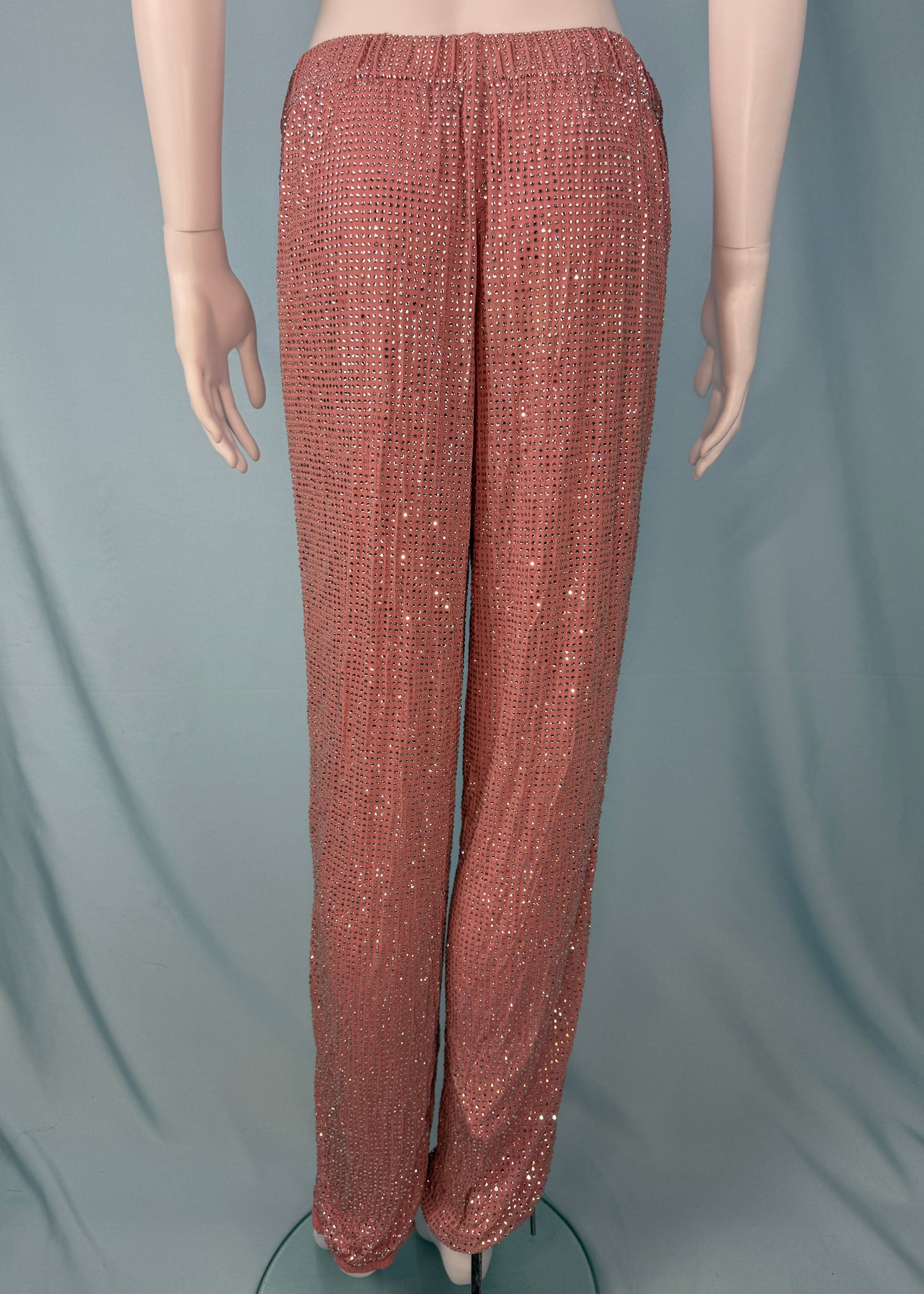 Gucci Spring 2000 Runway Pink Swarovski Crystal Embellished Pants