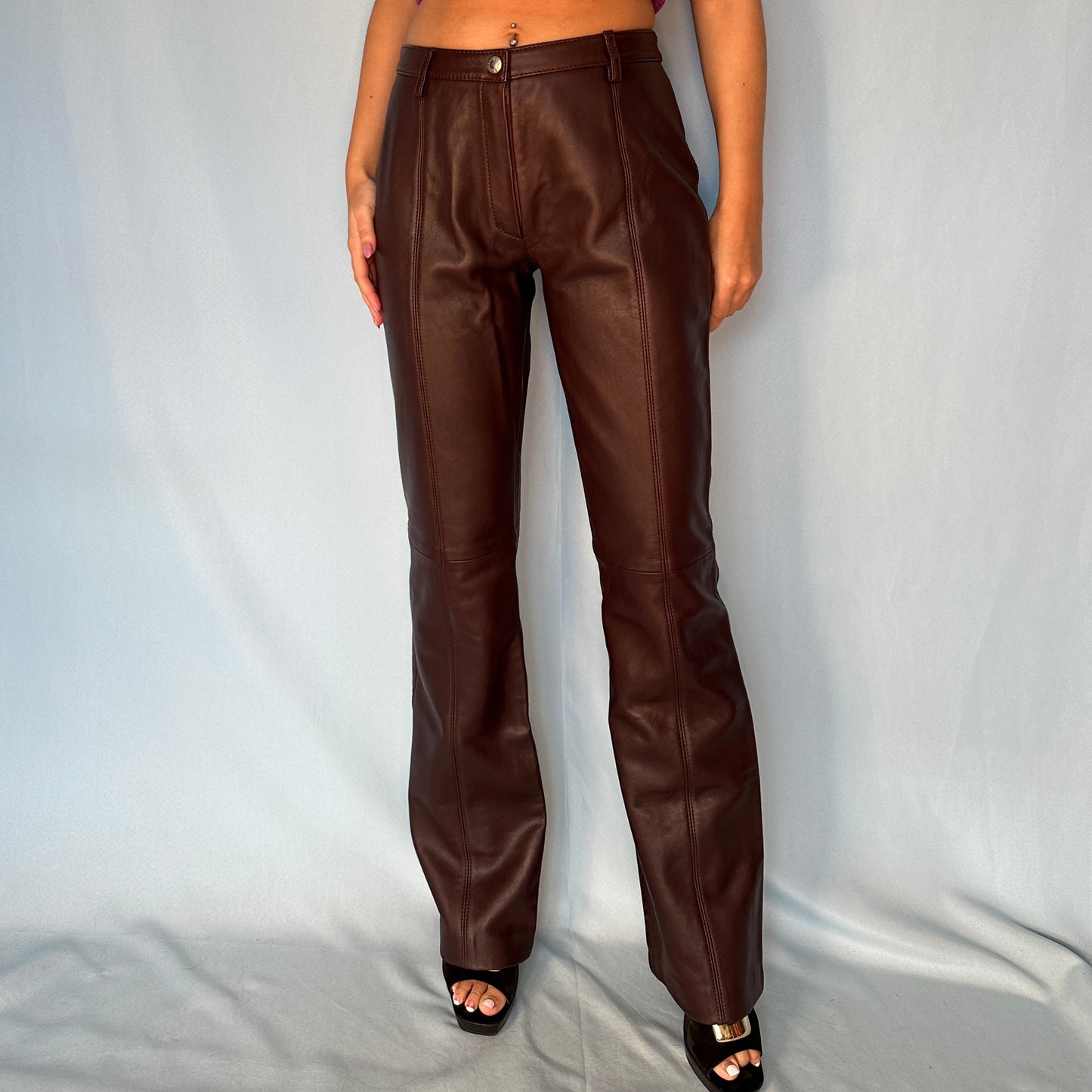 Dolce & Gabbana Brown Leather Pants