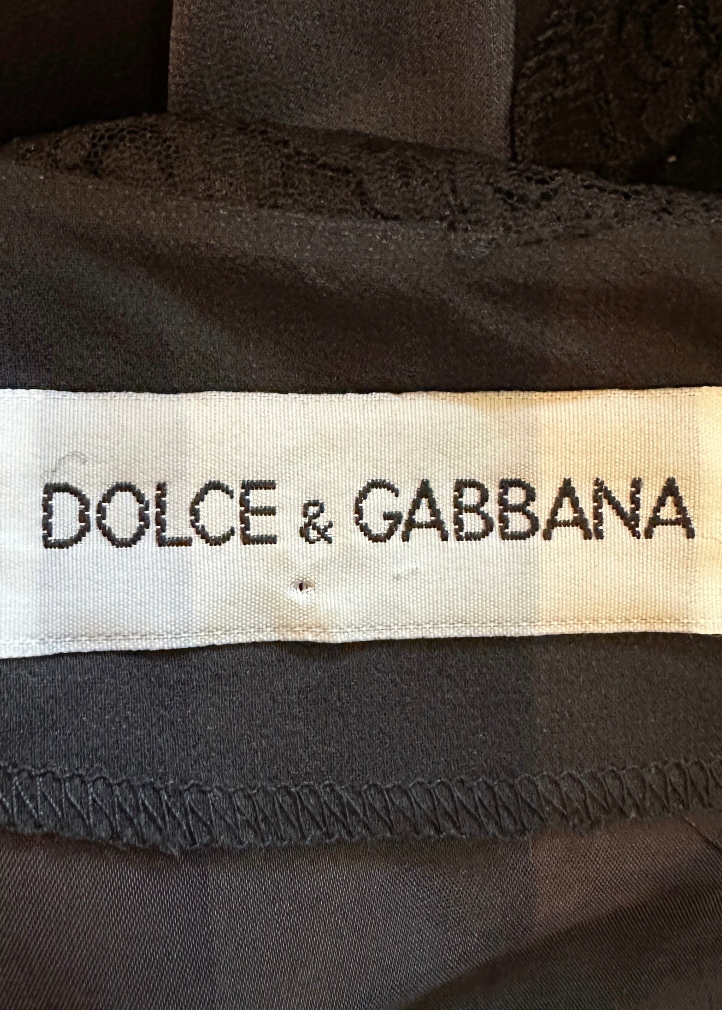 Dolce & Gabbana Fall 1993 Chiffon Lace Flare Sleeve Dress